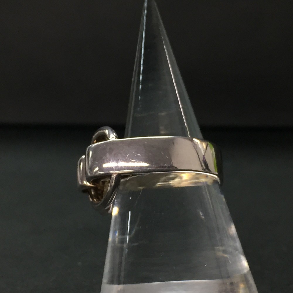 EGA HERMES Deux Anneaux Silver 925 6.0g Ring ISO sz:51*/ZA0249