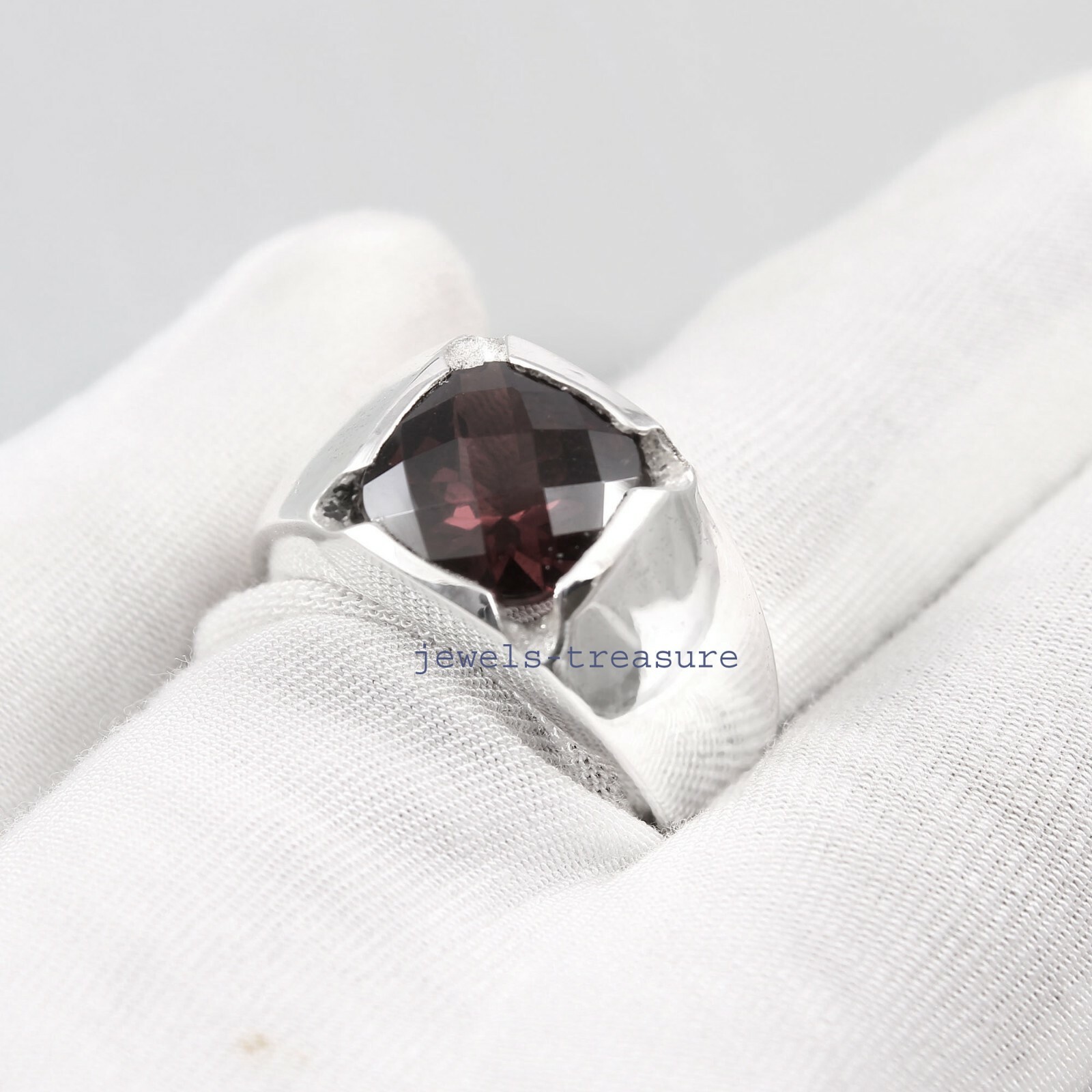 Natural Smoky Quartz Gemstone with 925 Sterling silver Ring for Men’s #8956