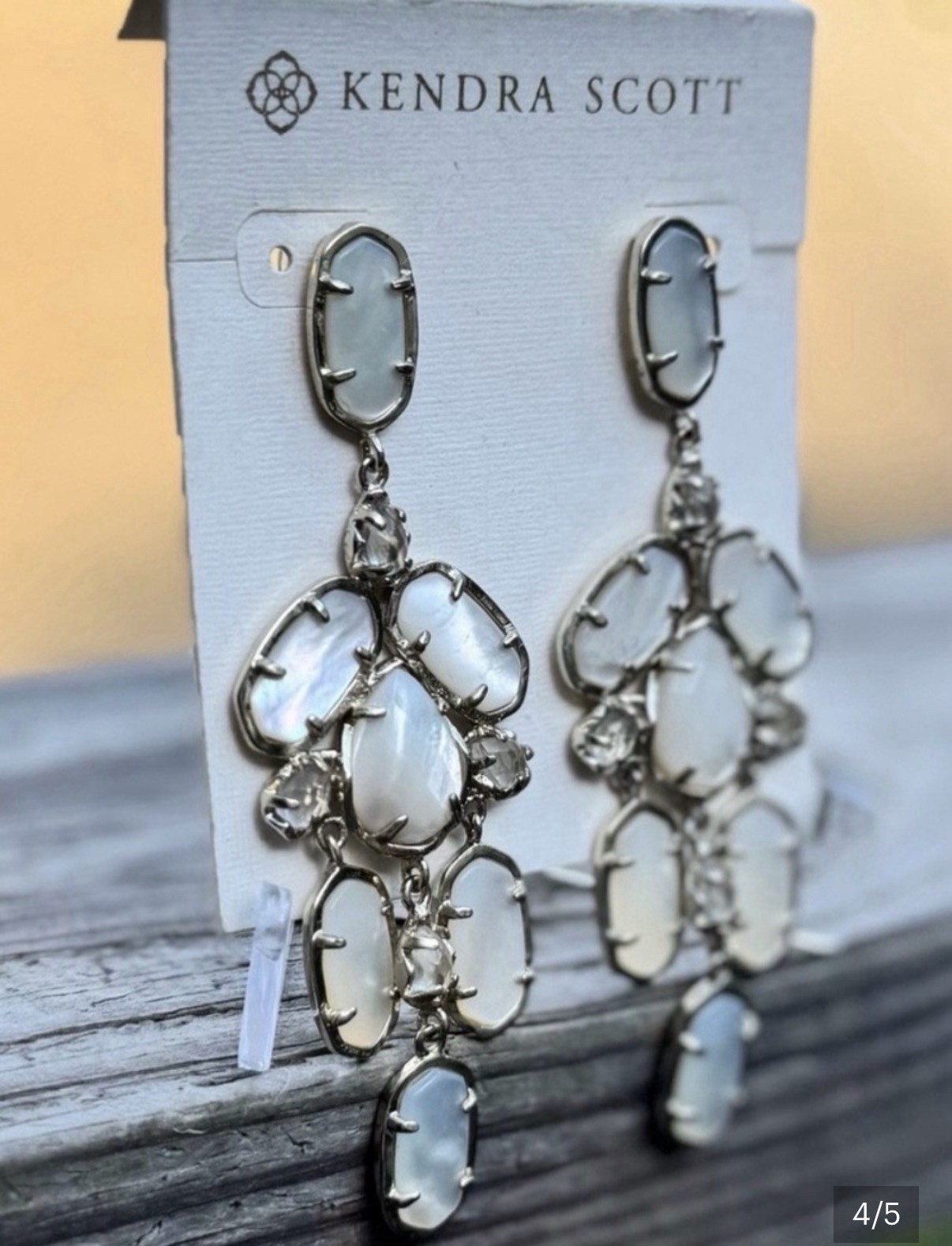Kendra Scott Kyra Mother of Pearl & Crystal Chandelier Dangle Earrings
