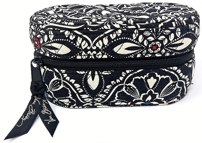 Vera Bradley Travel Jewelry Case Zip Around Quilted 6½”×4″×3¼”