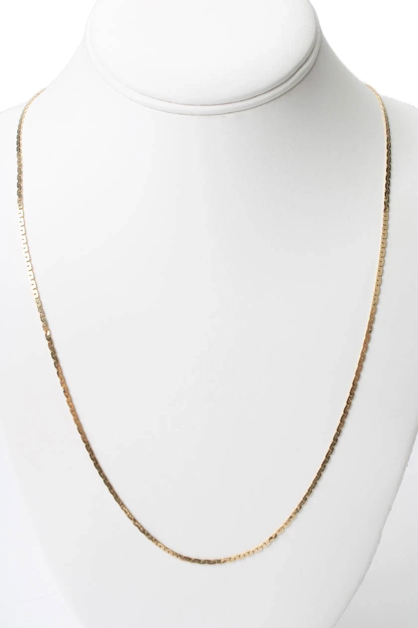 Designer Womens 14k Gold Vintage Link Cuban Necklace 24″ Slim Thick 2mm 7.68g