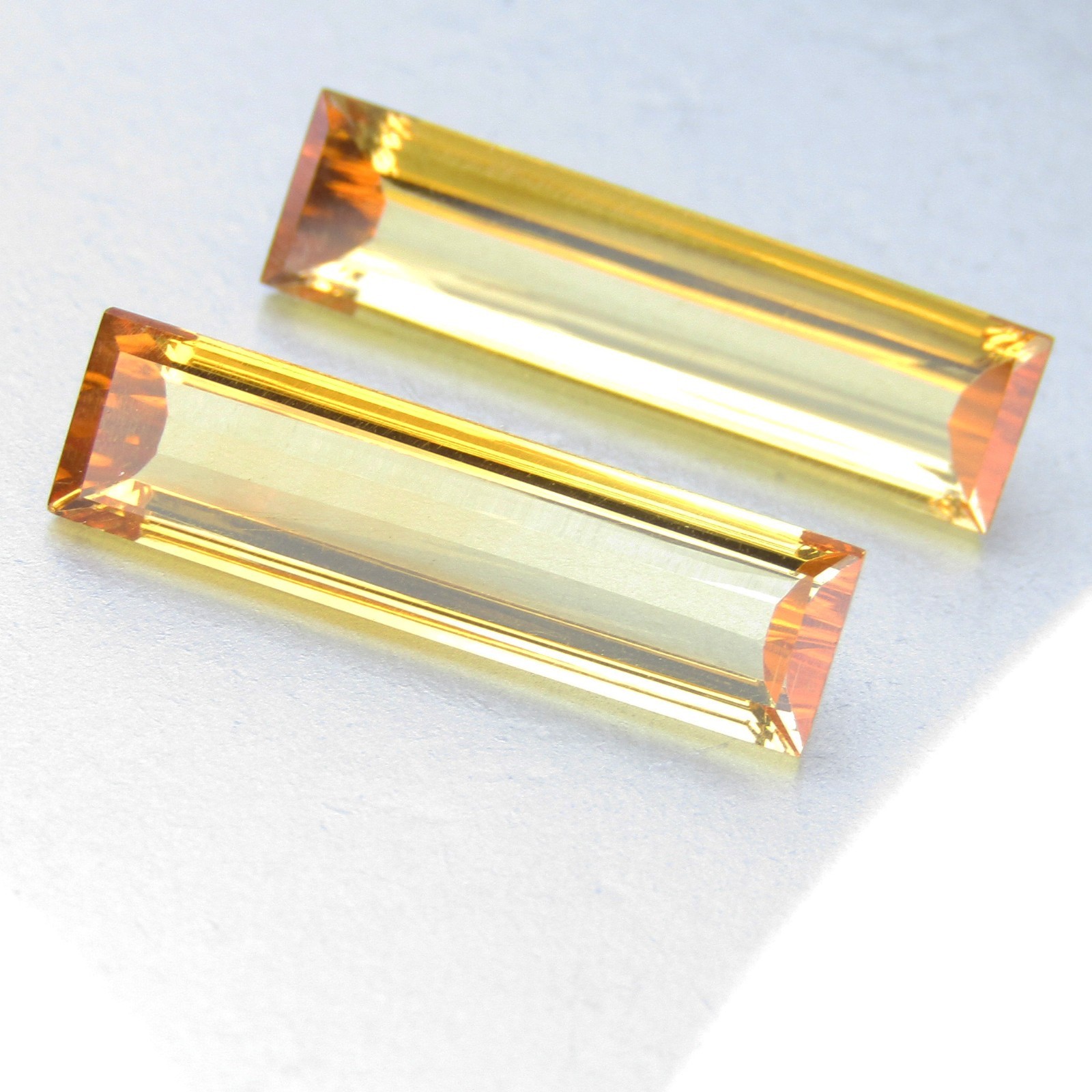 6.45Cts Ravishing Calibrated Natural Citrine Baguette Cut Matching Pair