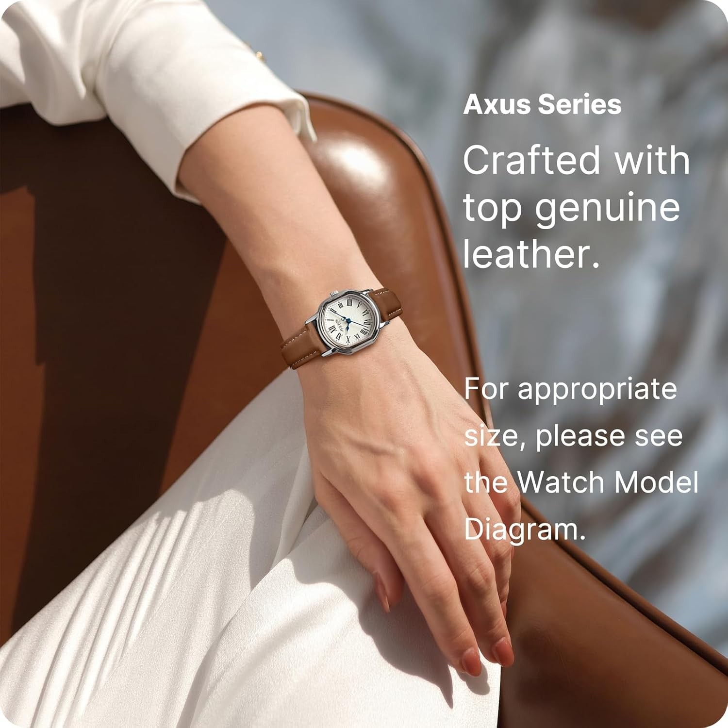 Versatile 19mm Brown Leather Watch Strap with Quick Release for Easy Fit