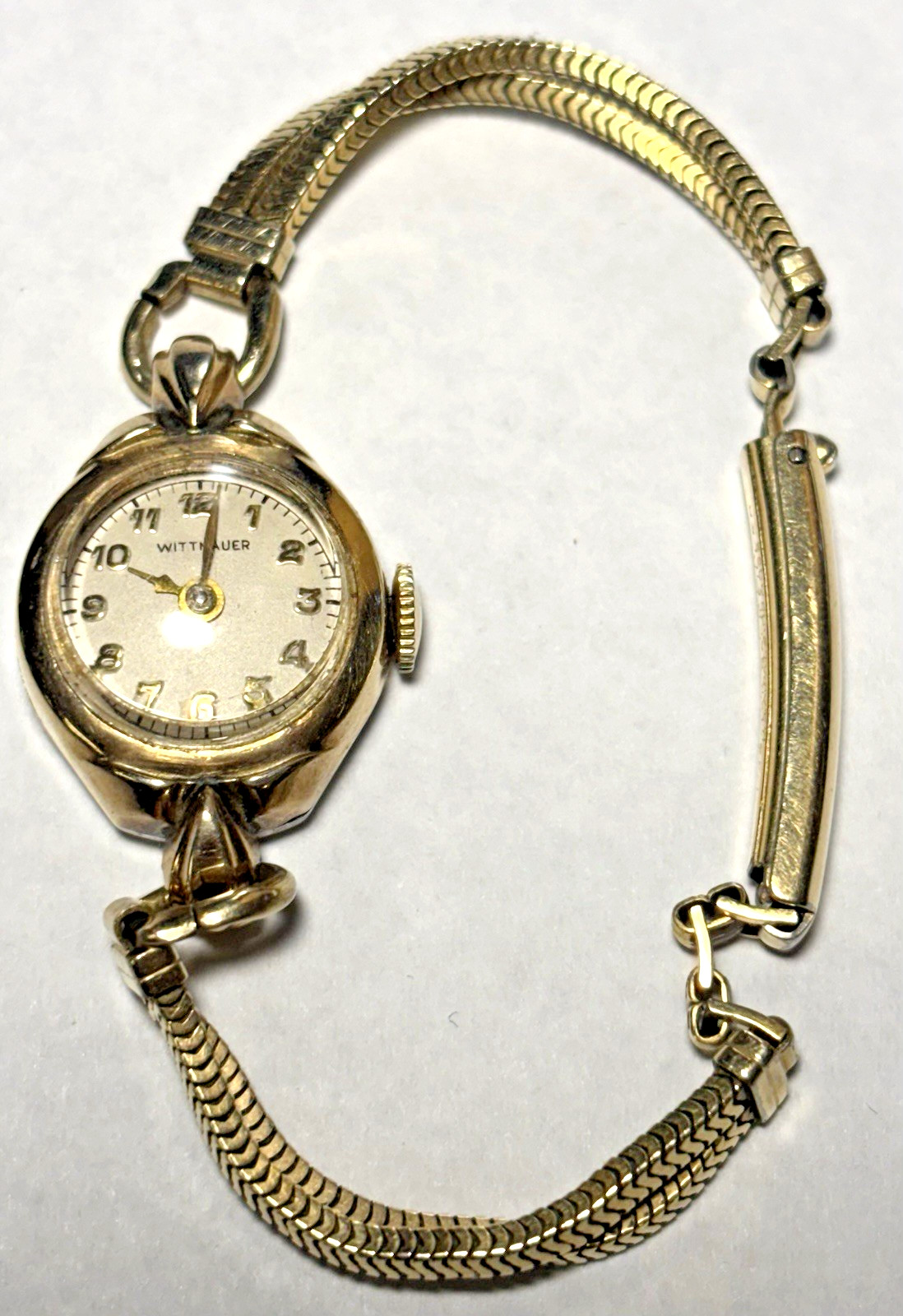 Vintage Wittnauer Ladies Watch 10K Gold Filled Bezel w/ 12k GF Forstner Band