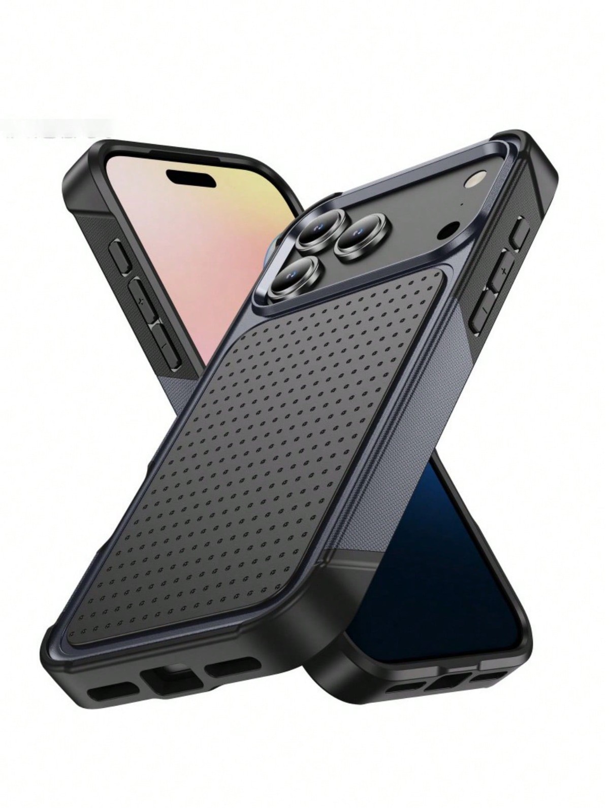 Gray Black Military-Grade Shockproof Case For iPhone 11 To 17 Pro Max