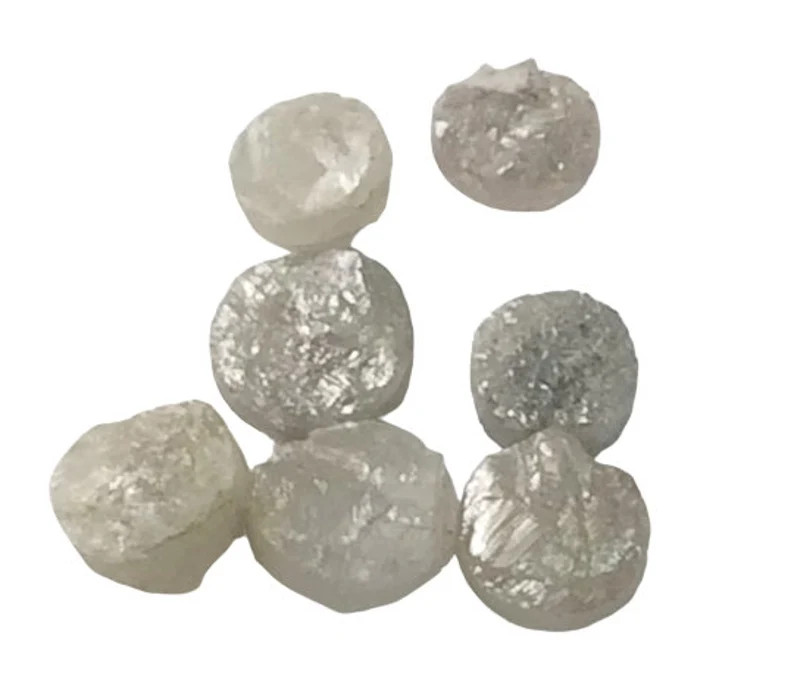 5-5.5mm, Grey White Rough Diamond Discs, Diamond Tyre, 1Pc, Diamond Studs