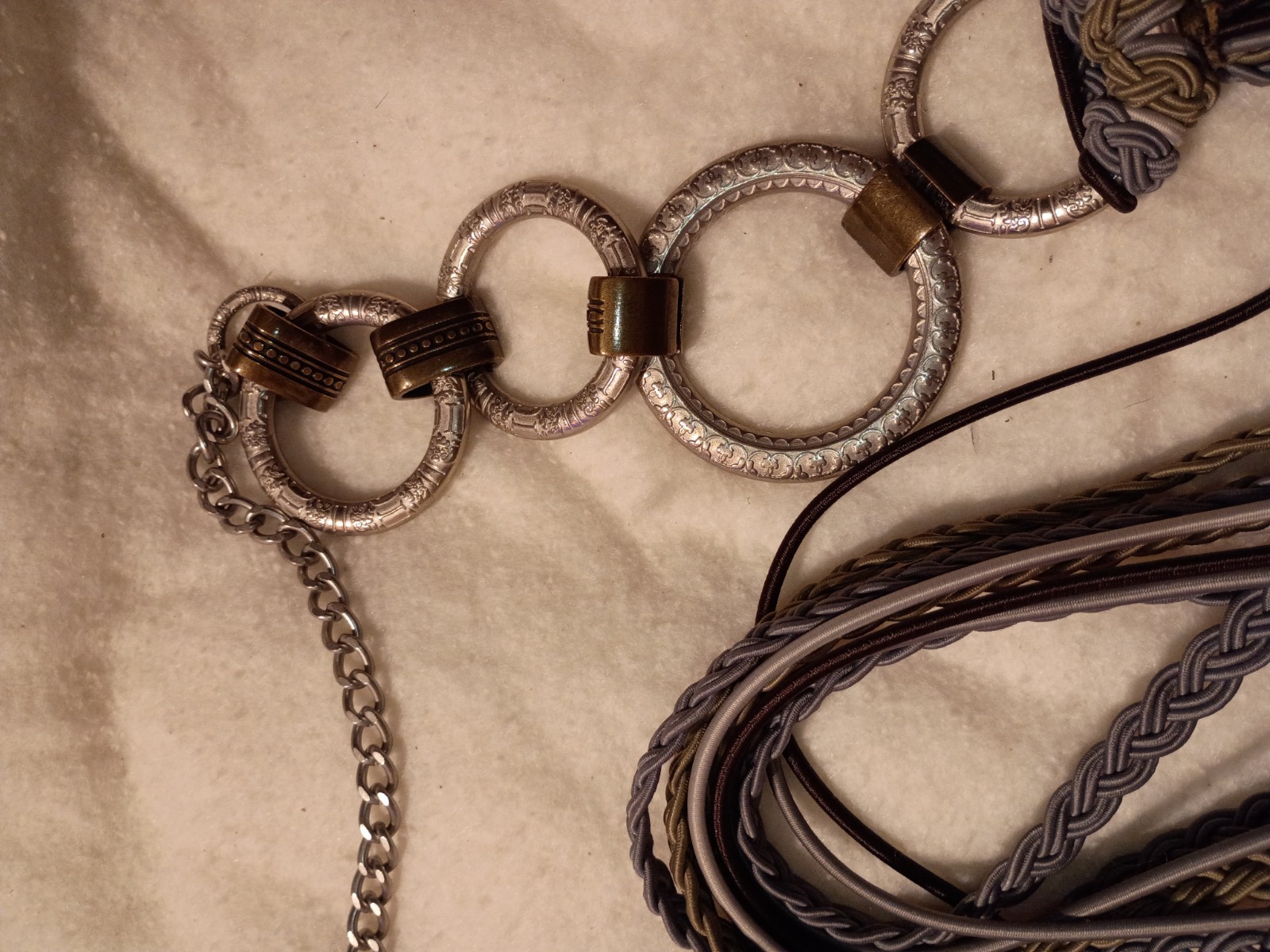 Chico’s Braided And Chained Link Belt With Tassels