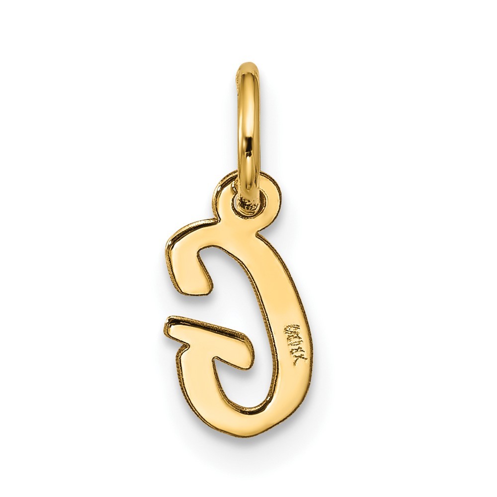 10k Yellow Gold Small Script Initial G Charm Pendant 0.18gm L-16.55mm, W-5.3mm