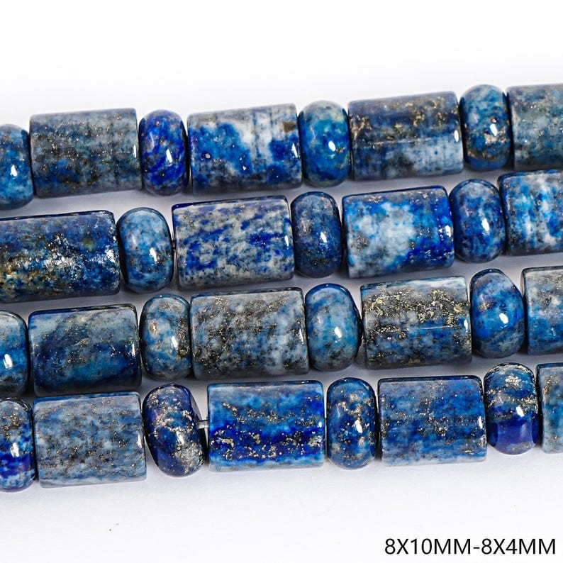 Blue Lapis Lazuli Tube Beads Grade AAA Loose Beads 6X9MM-6X4MM 8X10MM-8X4MM