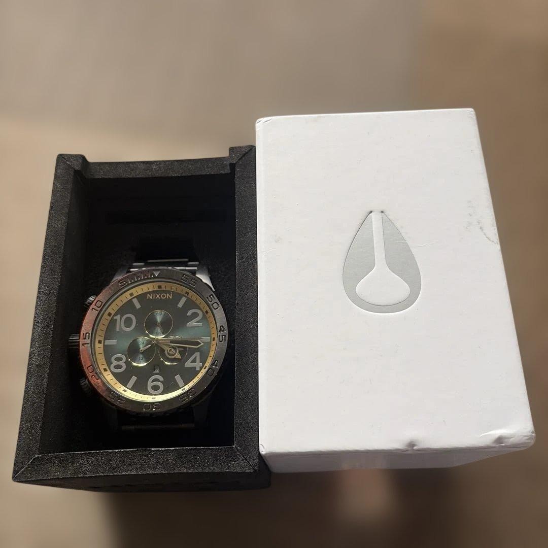 Nixon 51-30 Chrono A083-2789 Black Gold Quartz Watch Unused From Japan