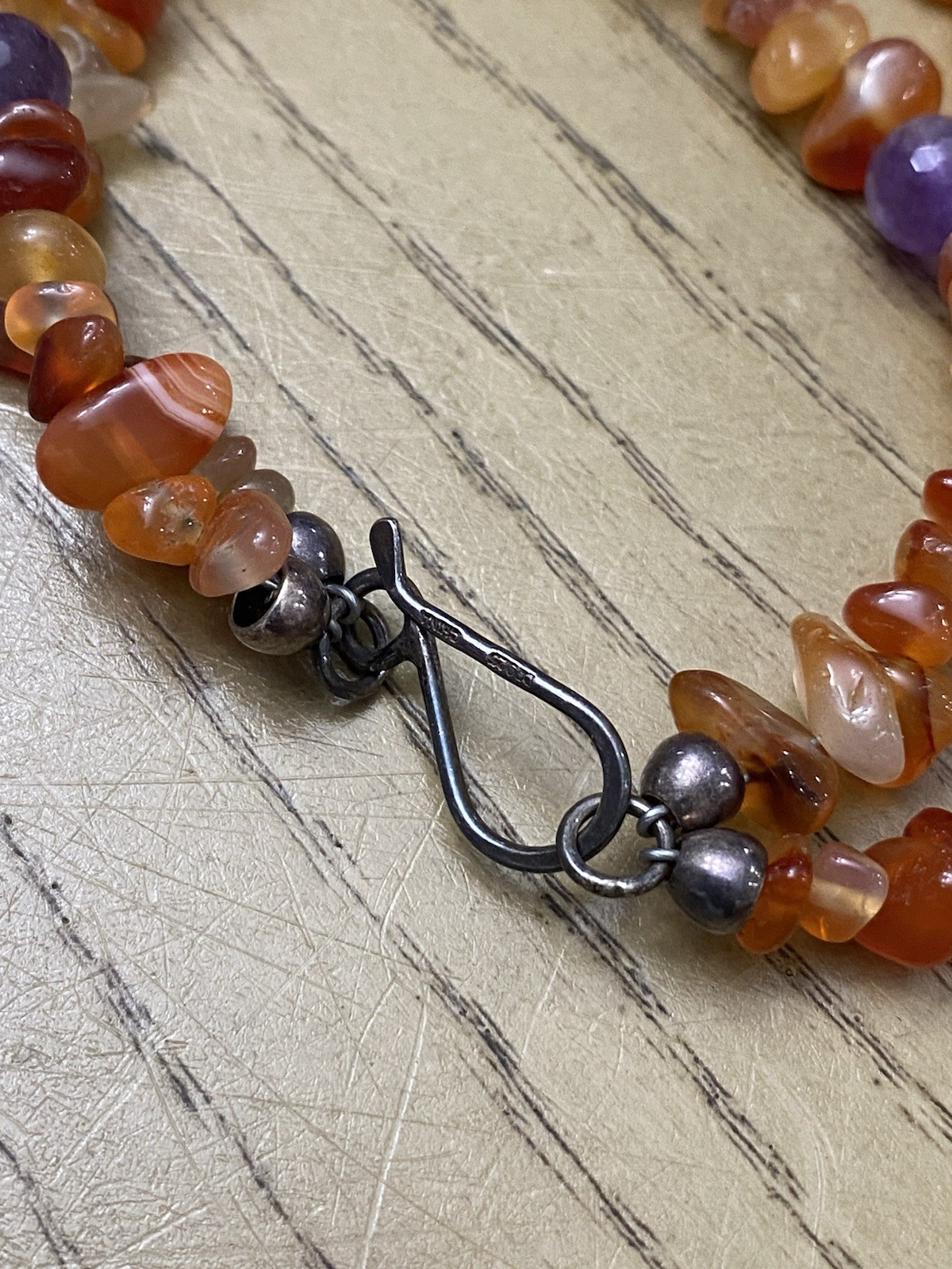 Mine Finds By Jay King DTR 925 Sterling Silver Stone Necklace Signed Marked 24”