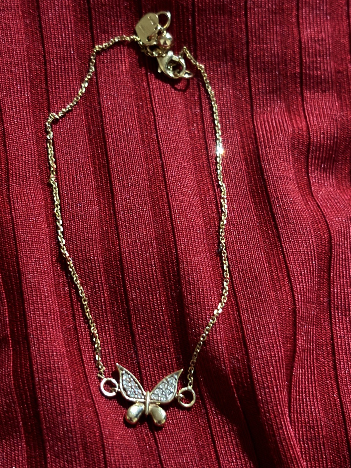 Diamond Accent Butterfly Bracelet In 1OK Yellow Gold 8 Inch| Helzberg Diamonds