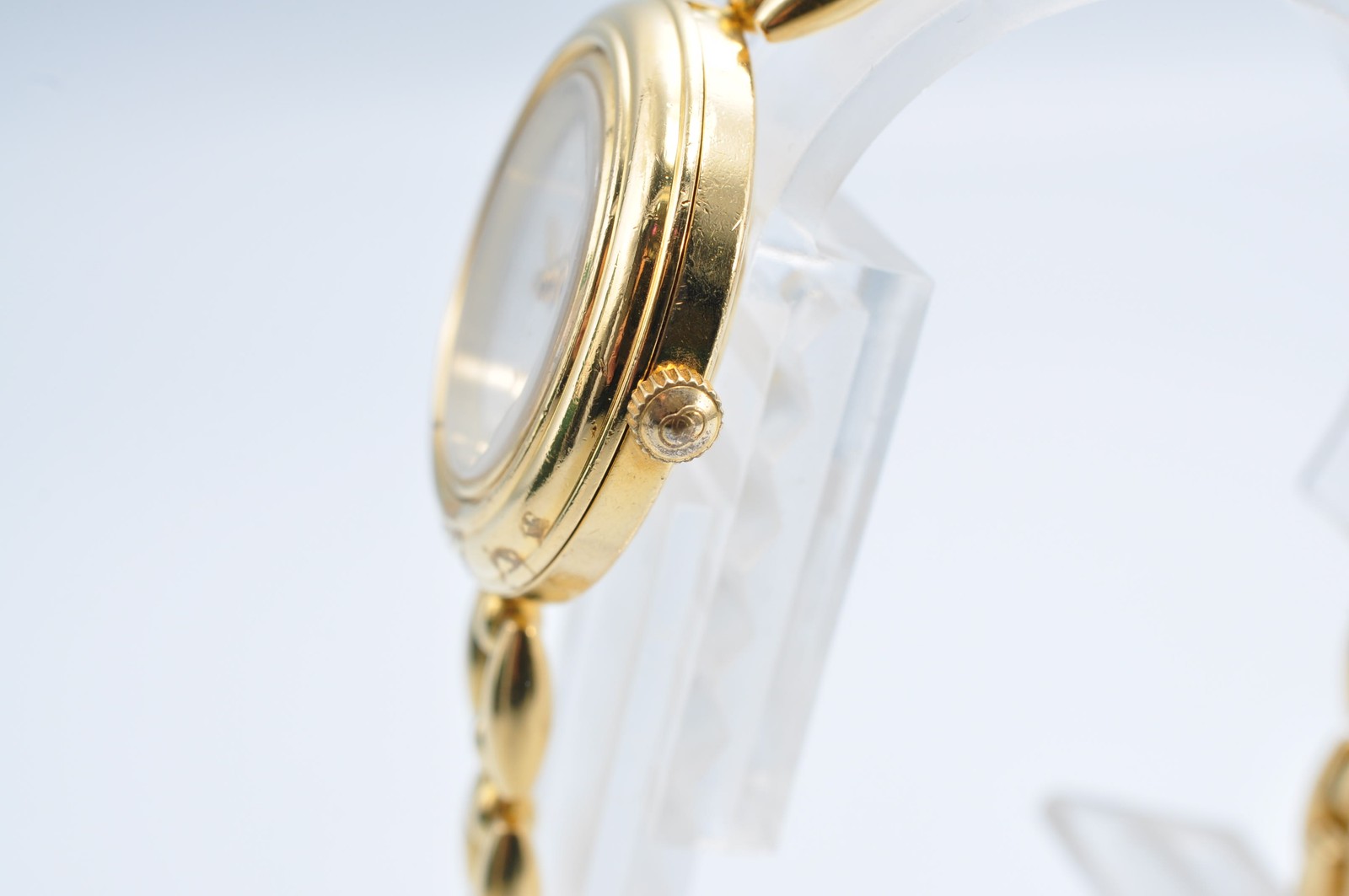 Gucci 11/12.2 Change Bezel Watch Gold Tone Rice Link Band w/6Bezels,Box w-11131
