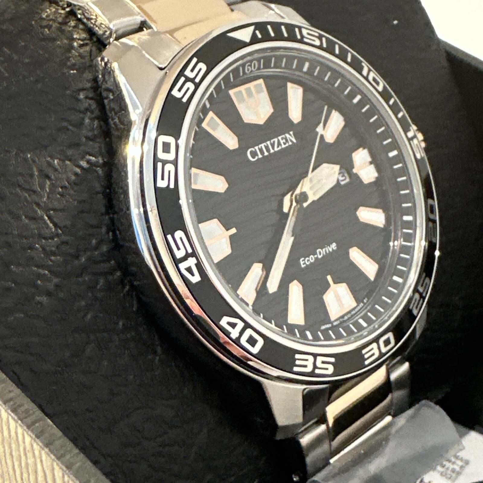 Citizen Eco-Drive Dual Tone AW1706-52E Black Dial Date Display Men’s Watch