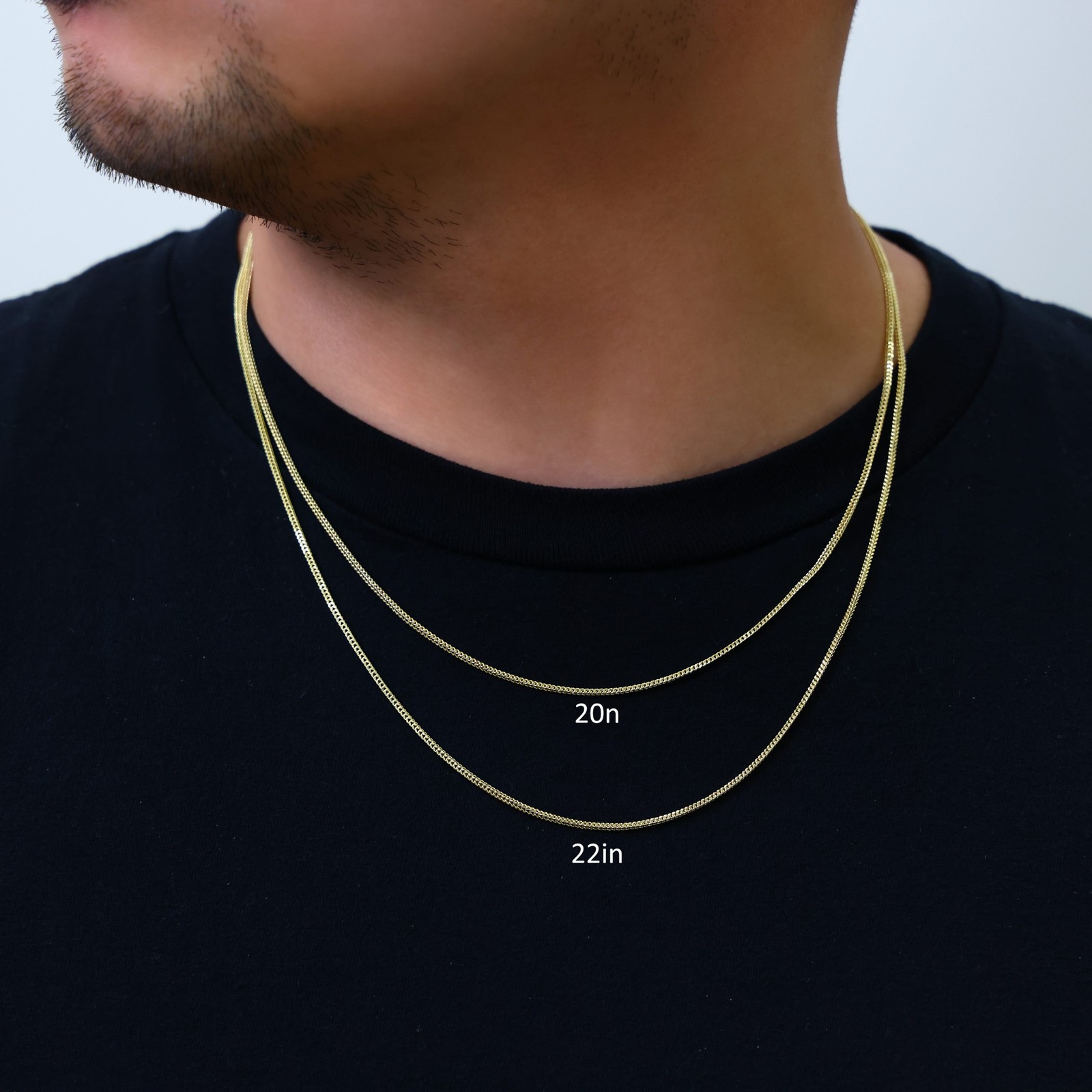 10K Yellow Gold 1.5mm Foxtail Wheat Box Franco Necklace Chain Mens Womens 20″