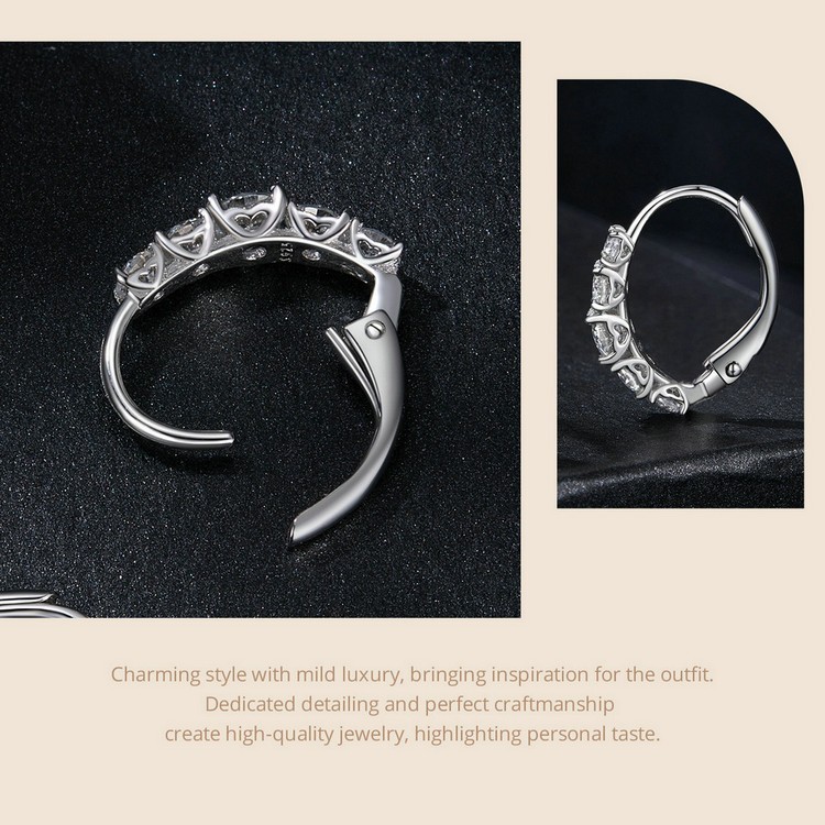 1ct 2ct Real Moissanite Hoop Earrings 925 Sterling Silver GRA Certified New USA