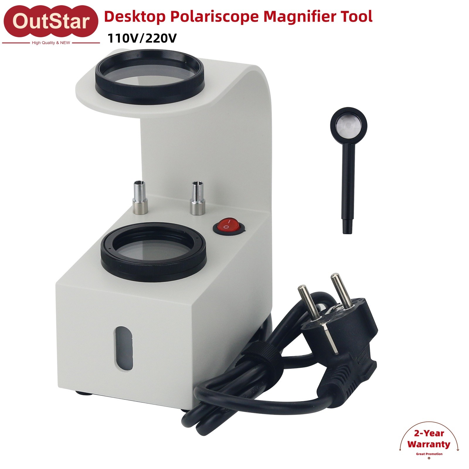 Polariscope 110V/220V Magnifier Tool Desktop with Rotatable Objective Table #sz