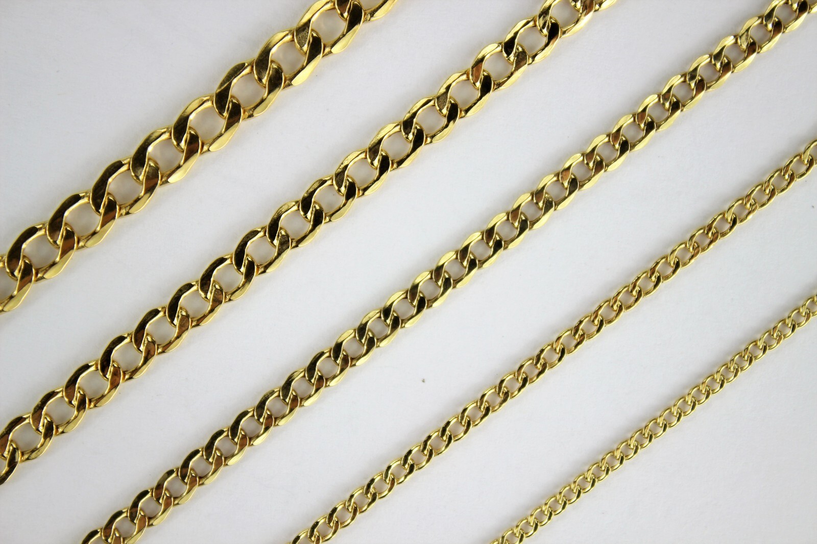 10K Yellow Gold 2mm-7mm Curb Cuban Chain Link Necklace Bracelet 7″ – 30″ Hollow