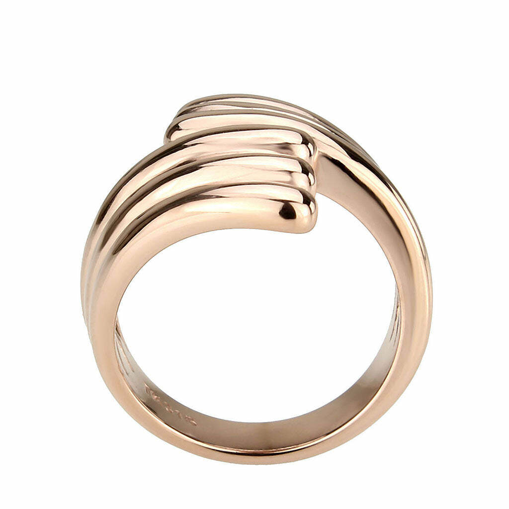 TK3800 – IP Rose Gold(Ion Plating) Stainless Steel Ring with NoStone in No Stone