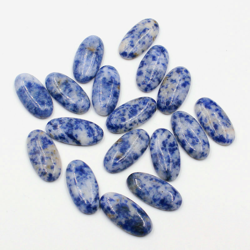 15x30mm Wholesale 20pcs Natural sodalite stone oval cab cabochon beads No Holes