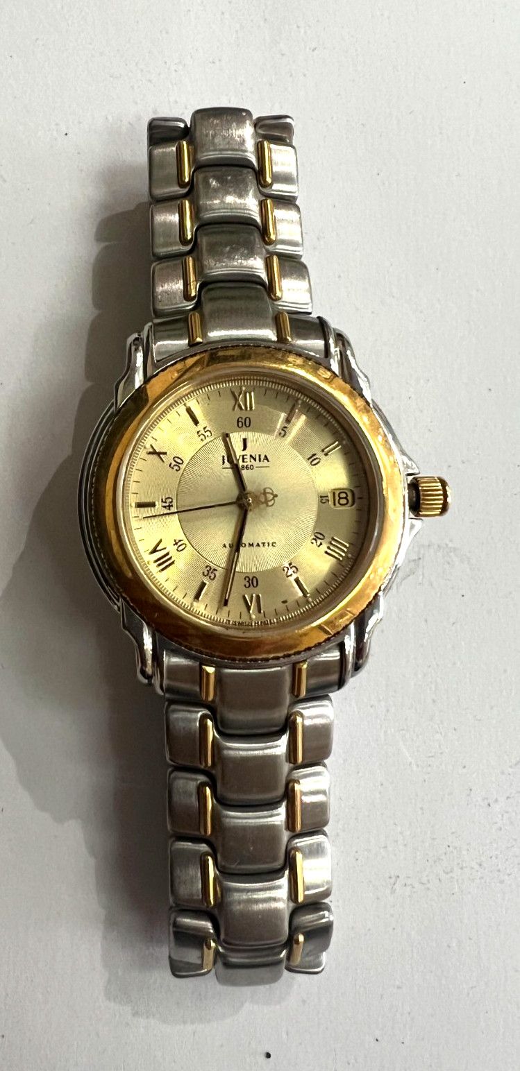 VTG JUVENIA 1860 AUTOMATIC G5A1 TWO TONED 18K&STAINLESS STEEL MENS WATCH WORKING