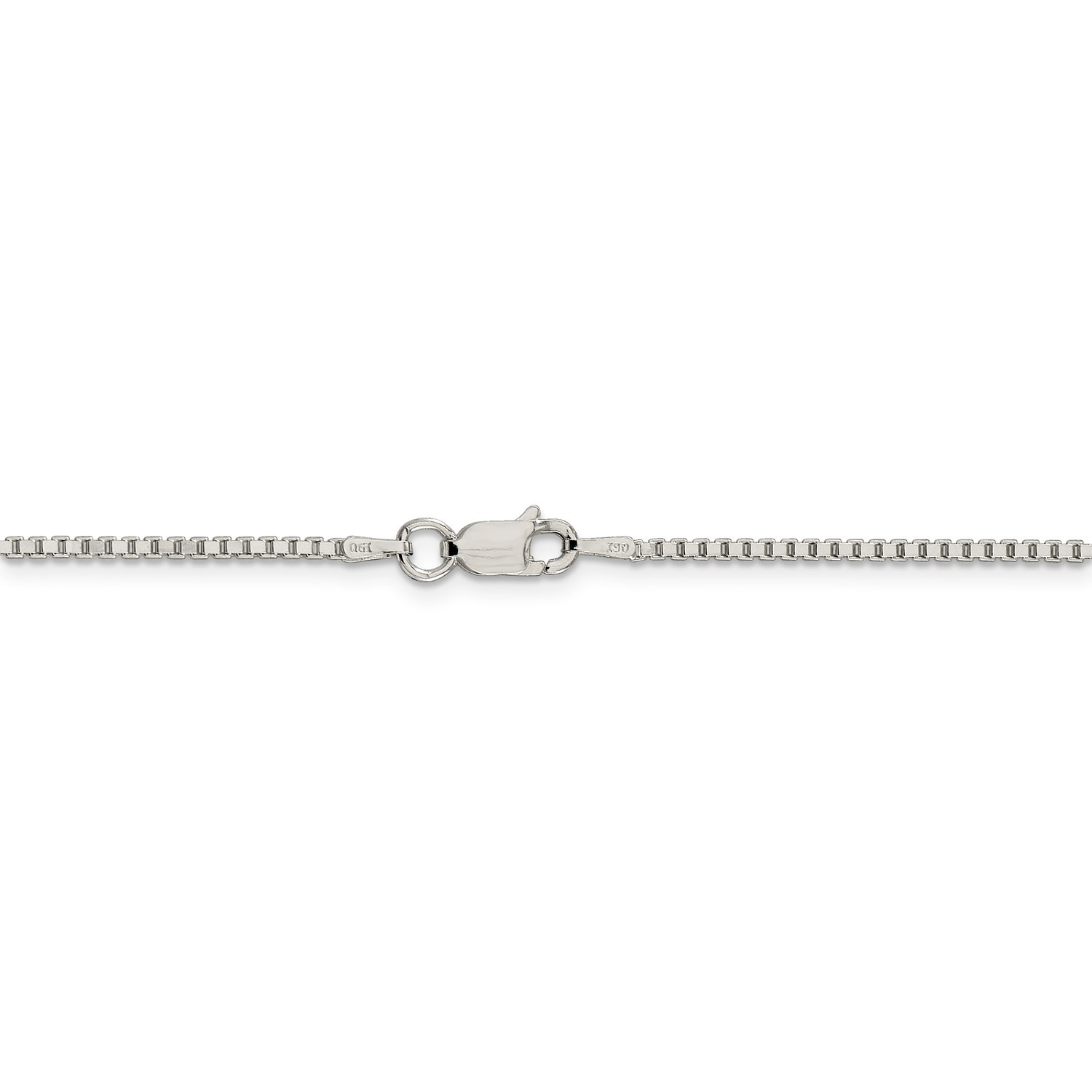 Sterling Silver Solid Polished 1.5mm Plain Box Chain w/ Lobster Clasp 16″ – 36″
