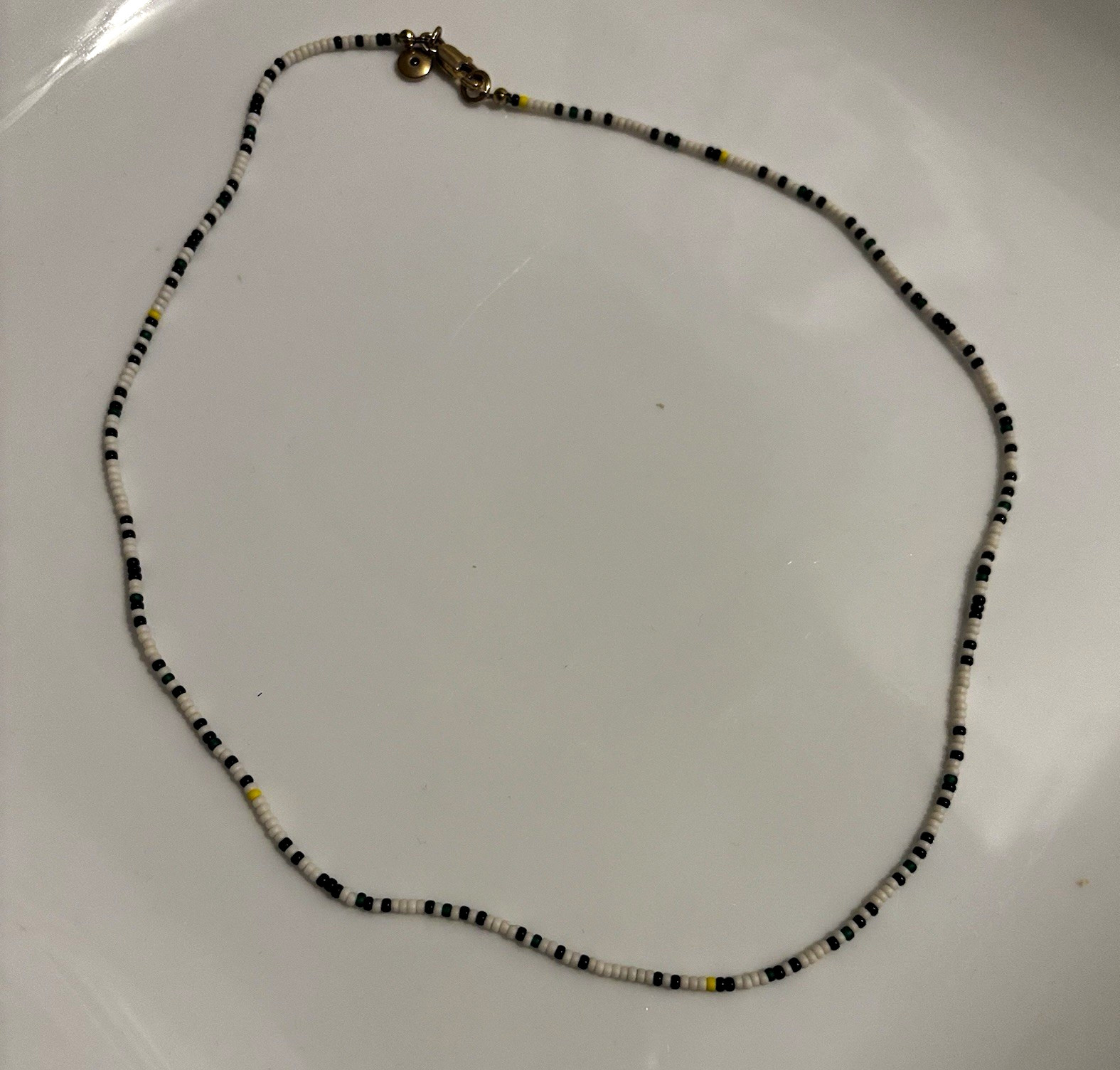 Multicolor Glass Seed Bead Beaded Necklace Ball/Bead Chain Lobster Clasp