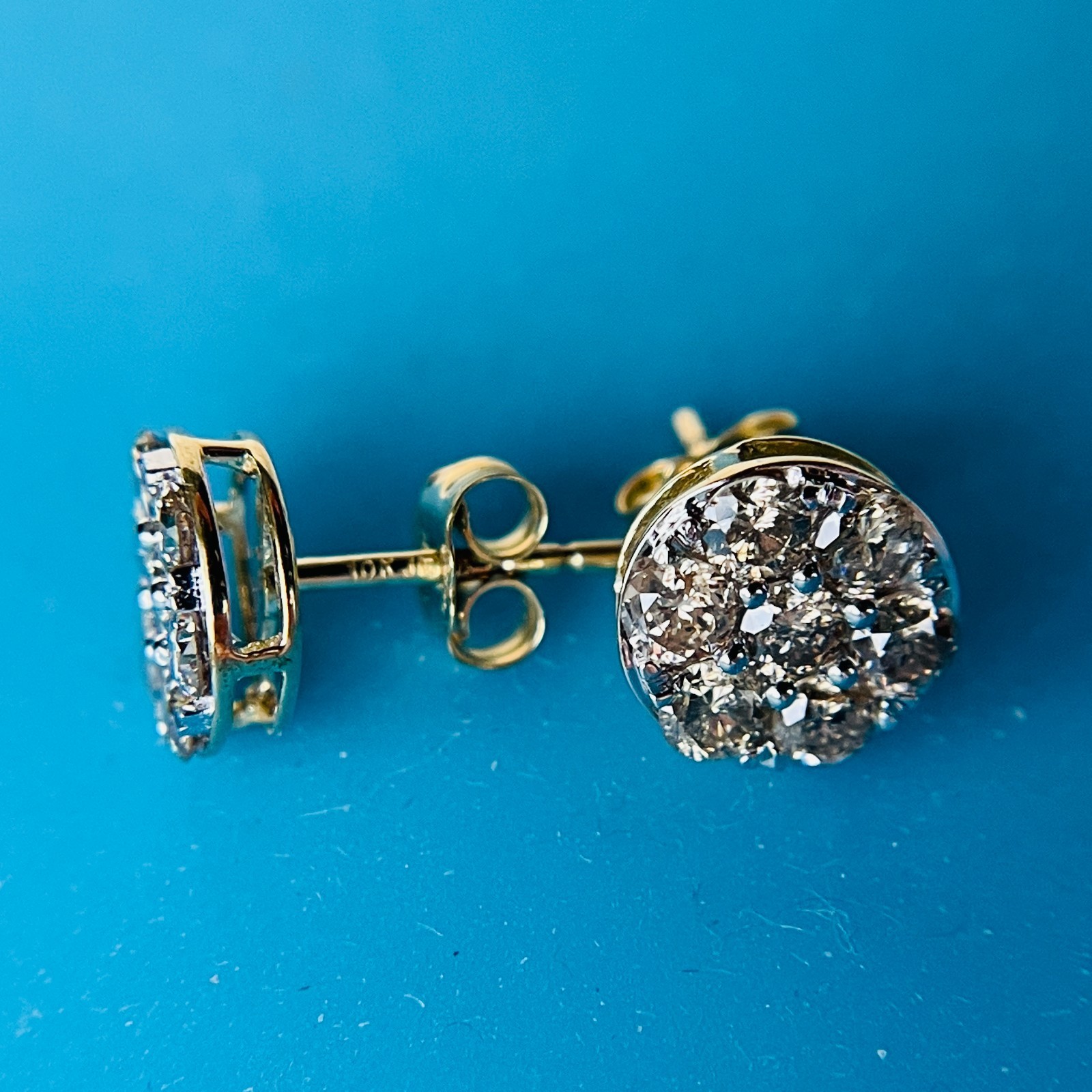1.0 CTW Natural Diamond Stud Earrings in 10K Yellow Gold, 1.1 grams – NWT!