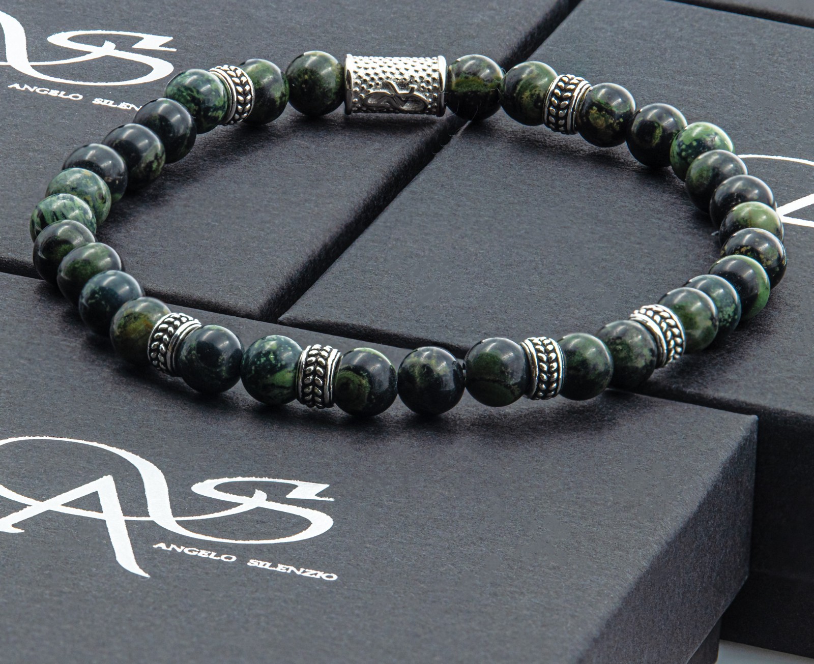 African turquoise 925 sterling silver bracelet beaded bracelet women men
