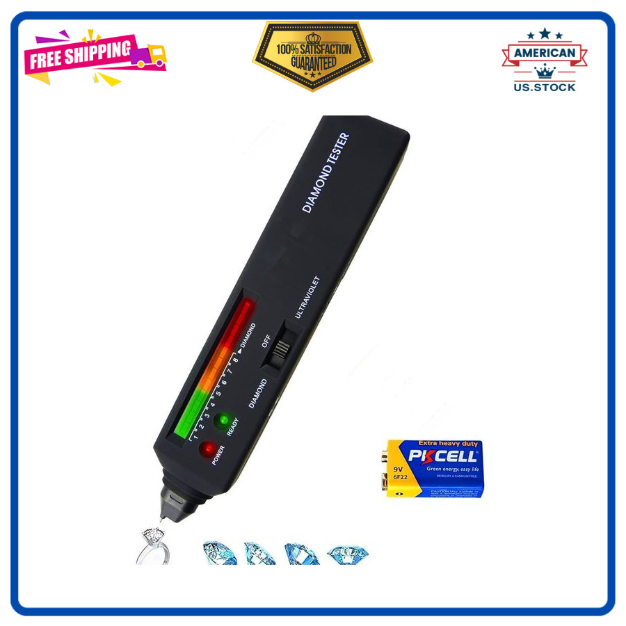 Diamond Tester Professional Diamond Tester Pen with UV Light, Jewelry Gem Tester