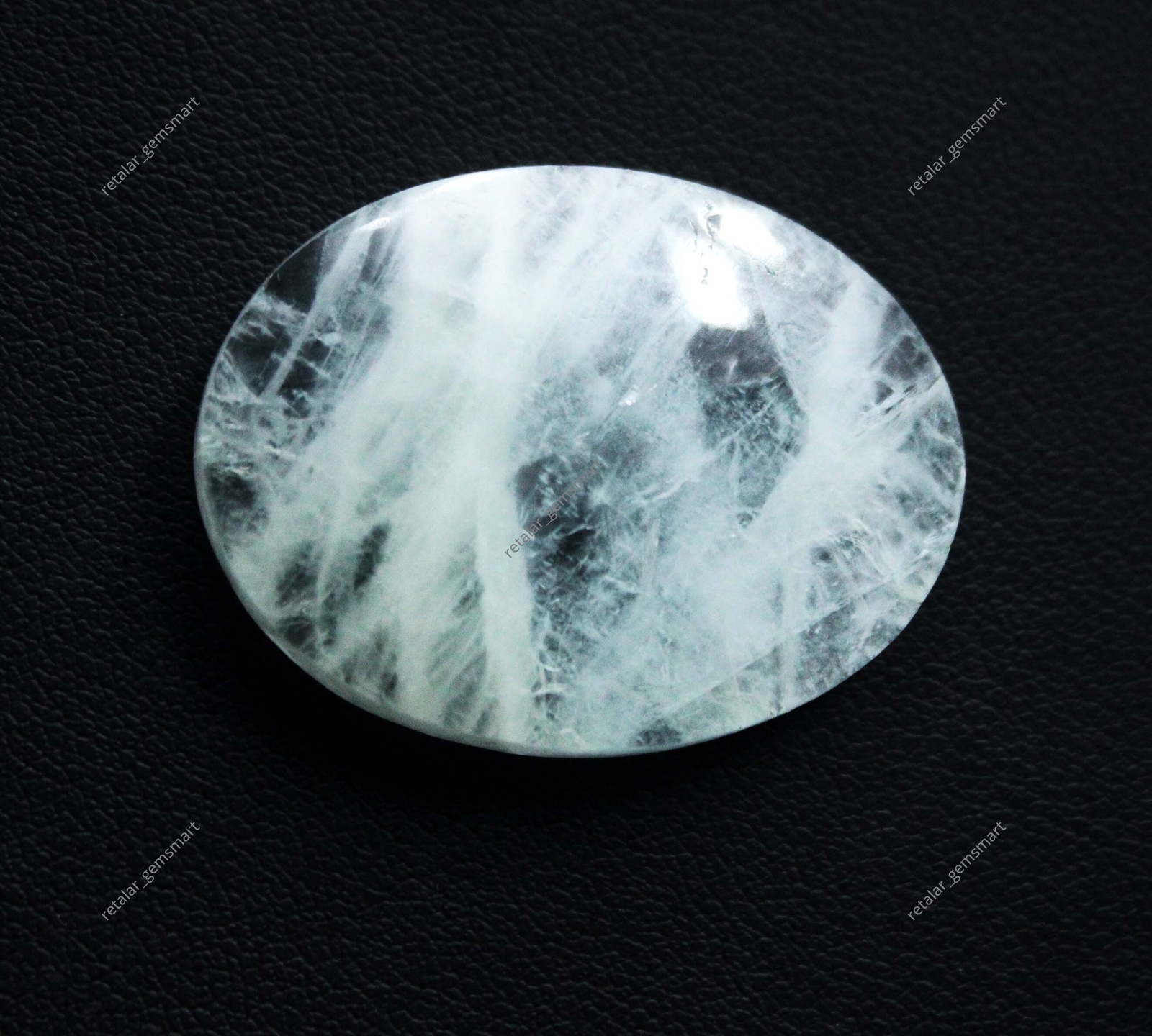 48.45 Ct NATURAL Cabochon Cut Brazilian White-Green Emerald Beryl Loose Gemstone