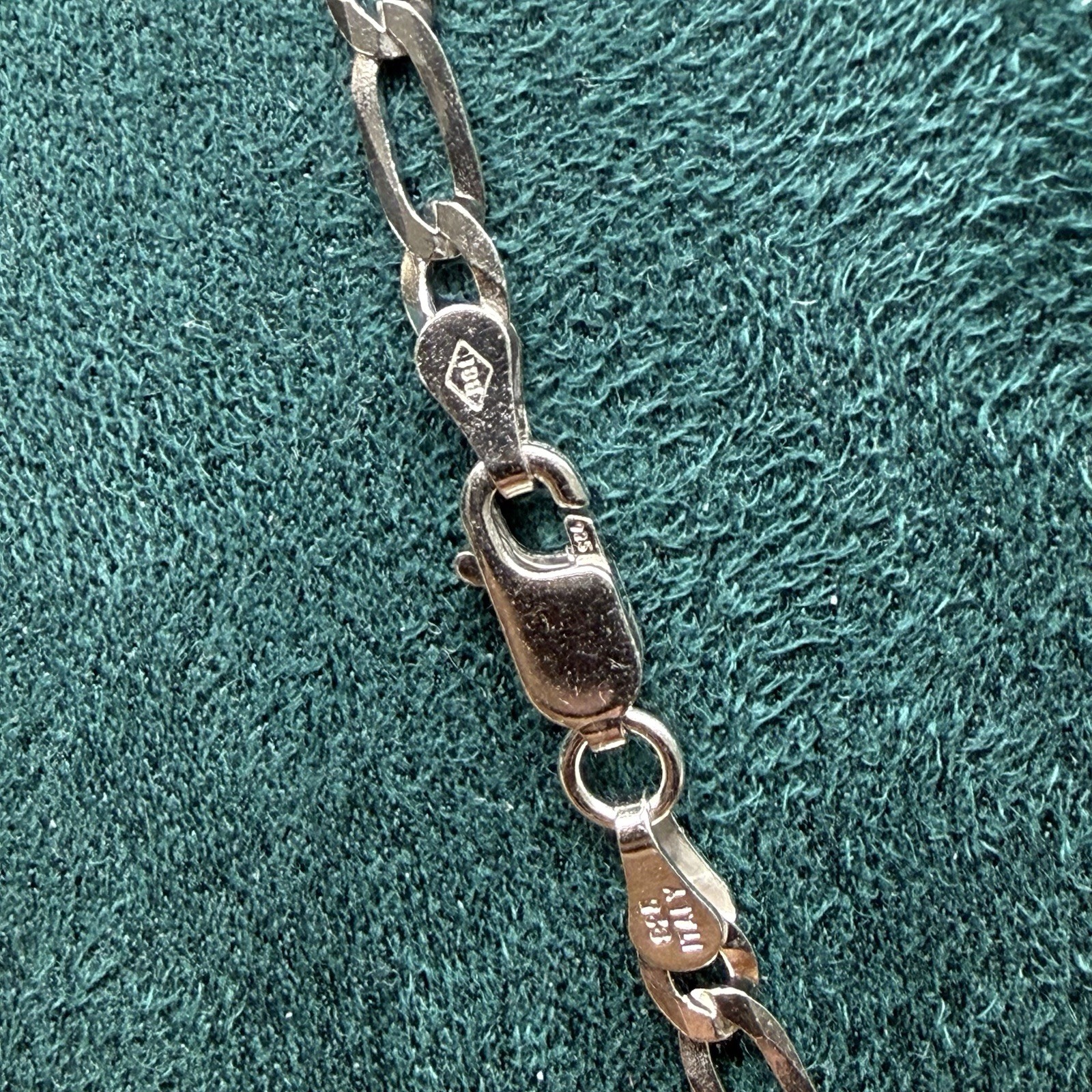 ITALY 925 Sterling Silver FIGARO Chain Necklace 18” 3.6mm