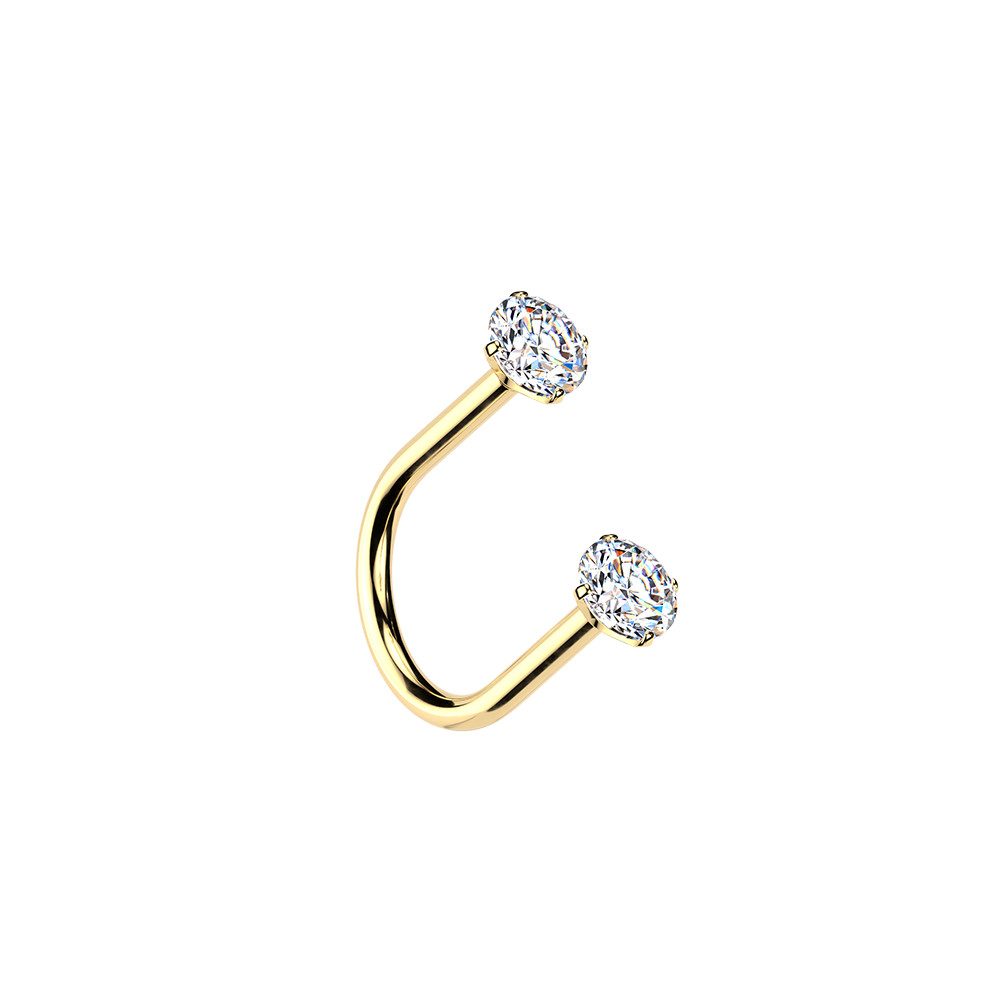 Titanium Sterilized Push In CZ Top U-Hoops Earrings Piercings 16G 18G Sold Each