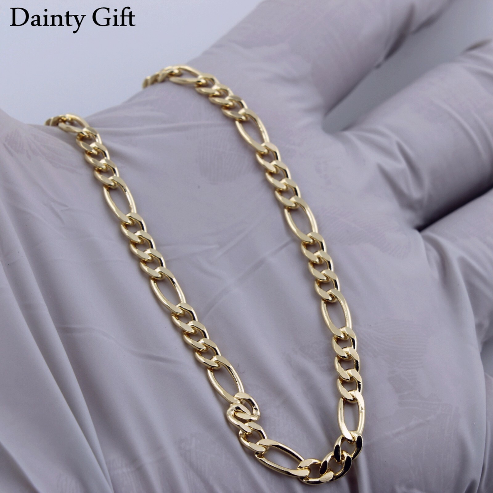 Women Girl Non Fade Gold filled 4 mm Figaro Link Chain Anklet Foot Bracelet 9.5″