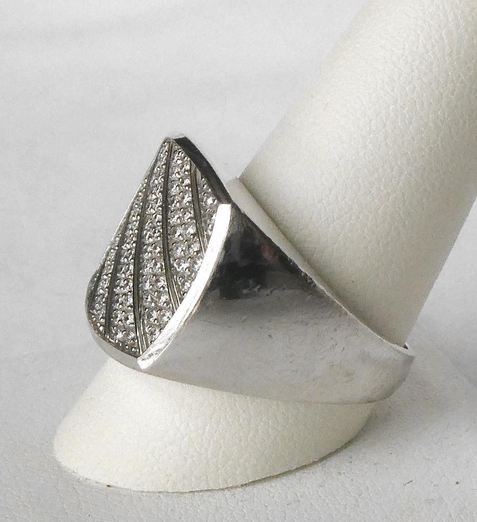 Handsome 14k White Gold Mens Diamond Ring .85ctw Hi Quality Heavy 13.3gr Sz 10.5
