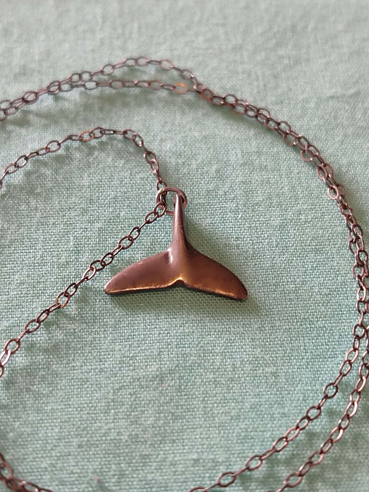 Sterling Silver 925 Whale Tail Necklace Signed Tested 17″ Chain