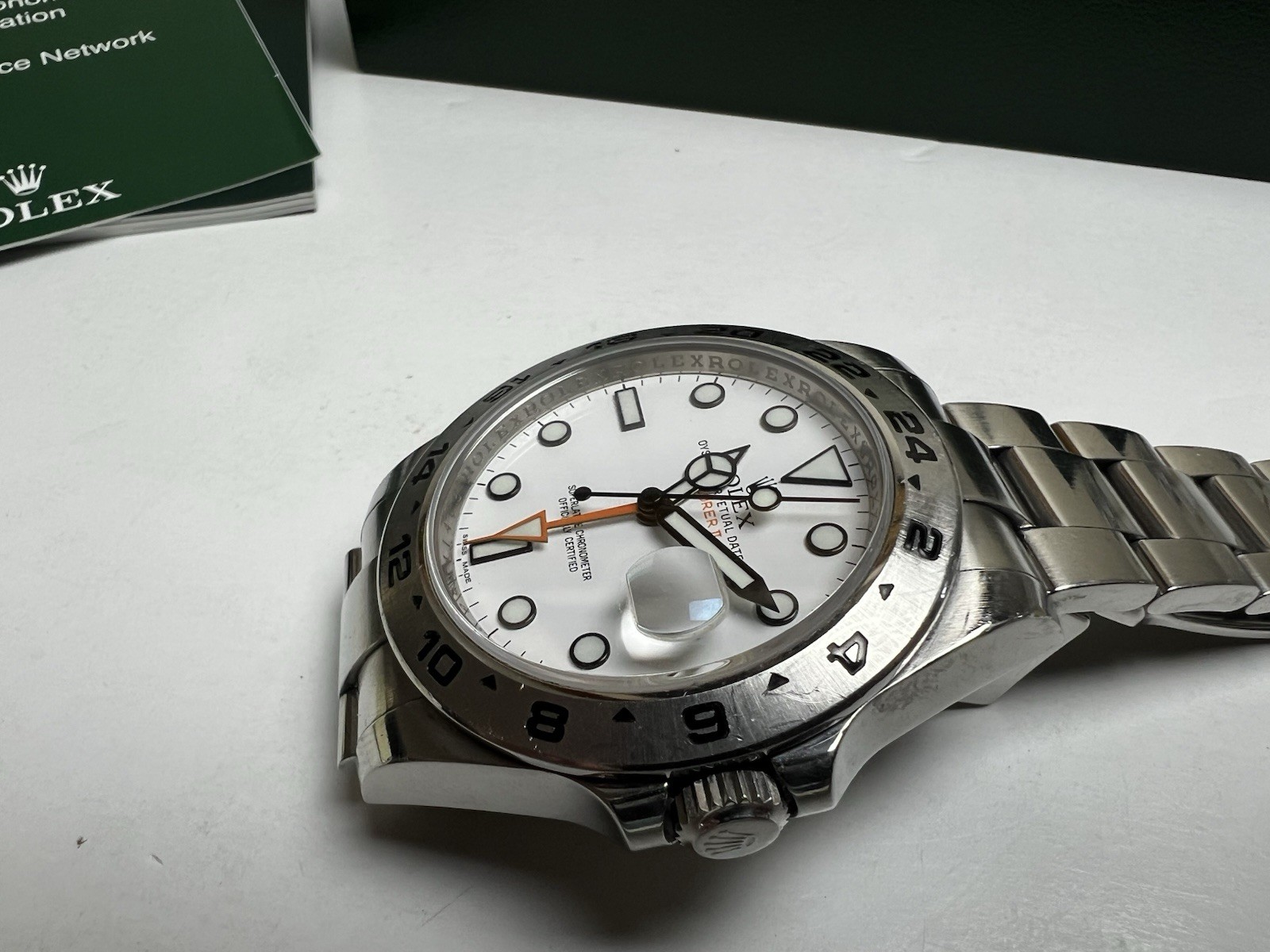 Rolex Explorer II 216570 42MM White Polar Dial Oyster Steel Box