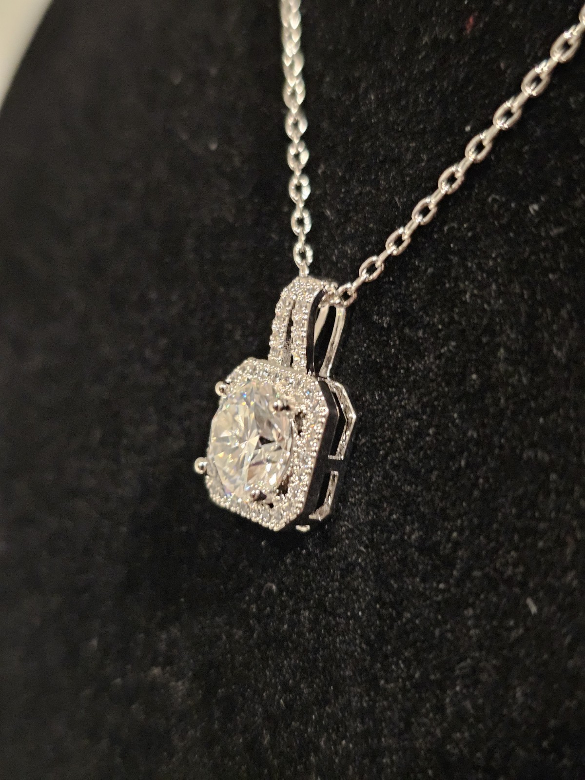 2 Carat Moissanite Solitaire Pendant White Gold Plated Over Brass