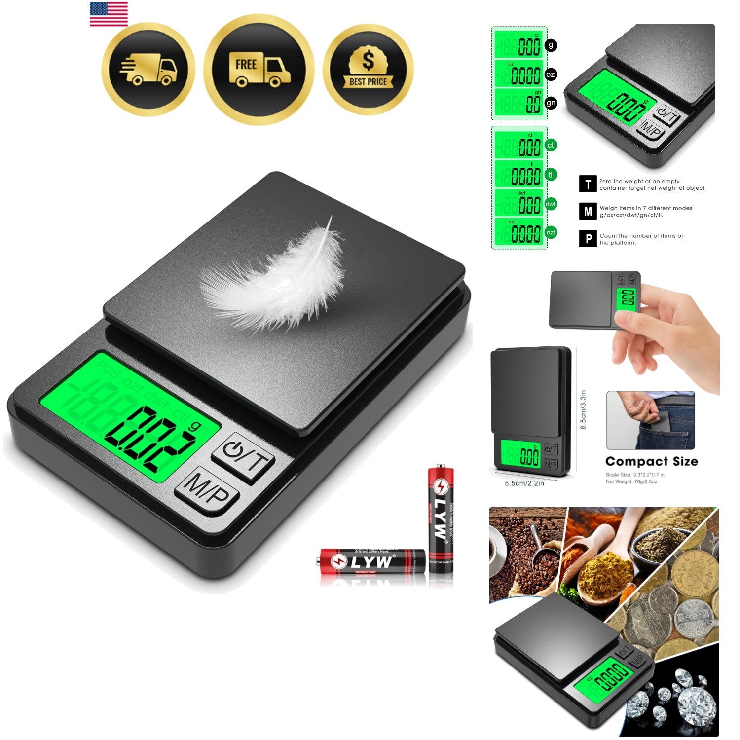 Pocket Scale, 1000g x 0.01g Precision Gram Scale | Small Digital Scale Grams …