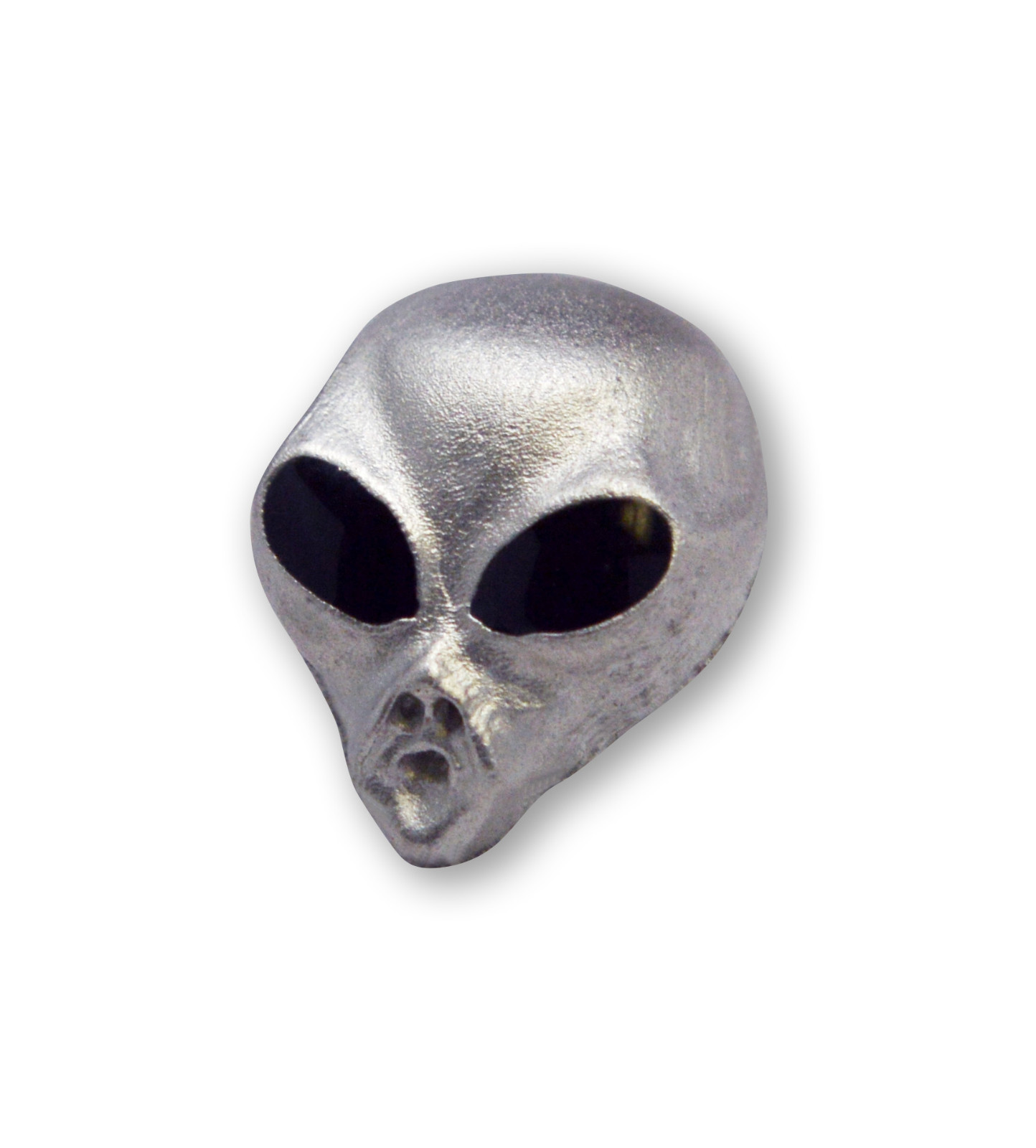 Alien Head with Silver and Black Enamel Finish Tie Tack or Jacket/Hat Pin P-24B