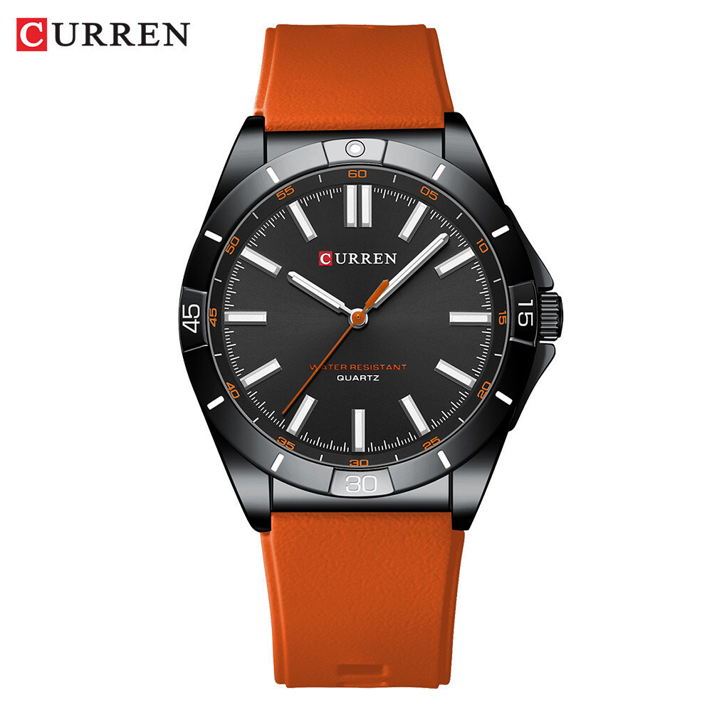 CURREN Men Quartz Watch Casual Business Wristwatch Boys Silicone Sport Watches