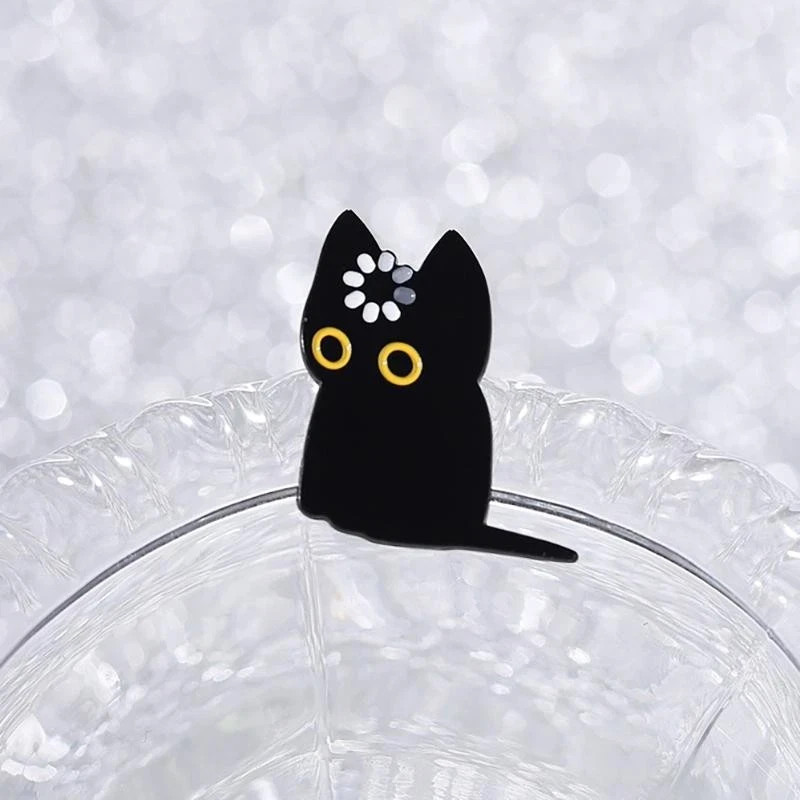 Black Cat Void Enamel Pin Cartoon Kitten Funny Brooch Jewelry Gift