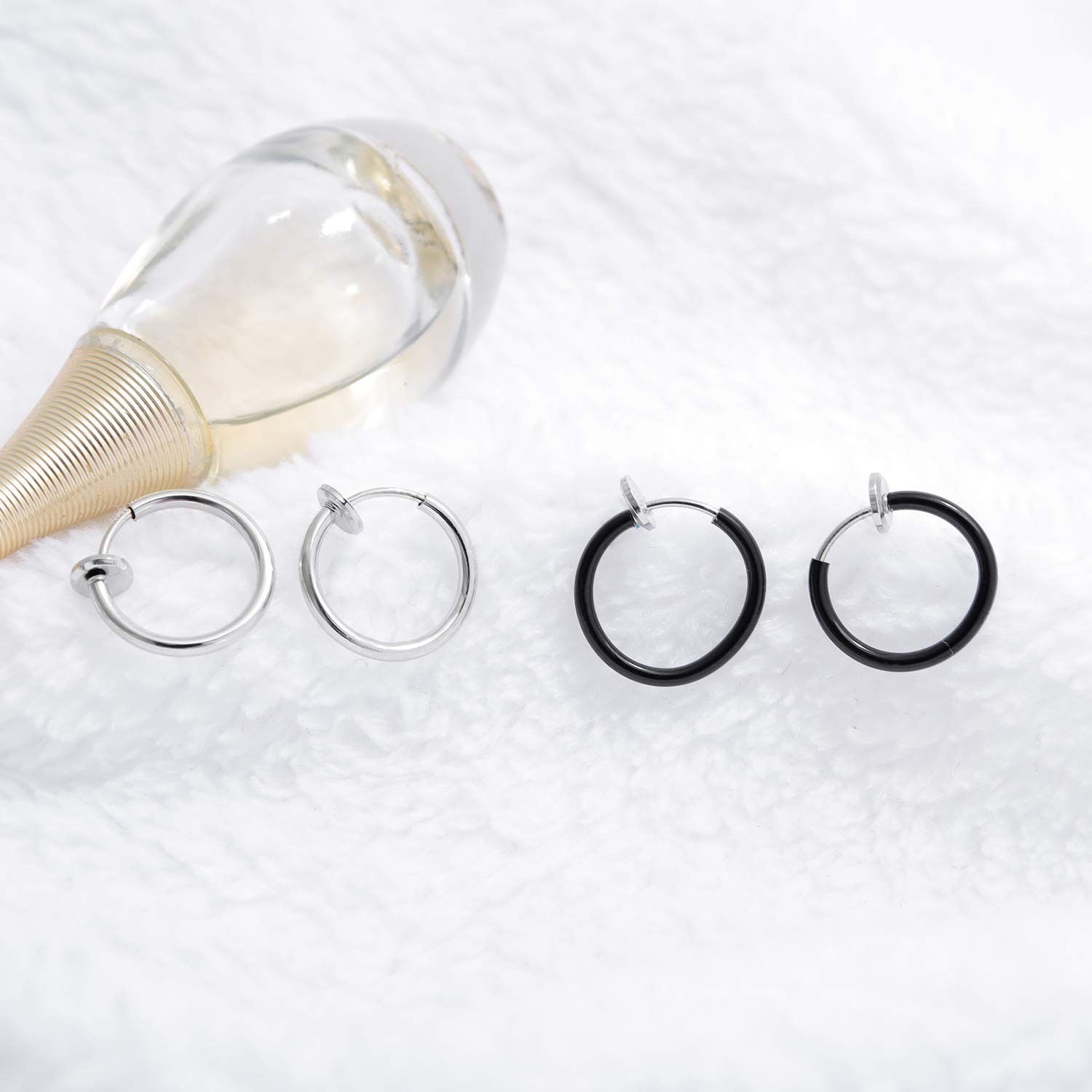 1 Pair Clip-On Non-Piercing Earing Fake Septum Lip Cartilage Nose Tragus Ring US