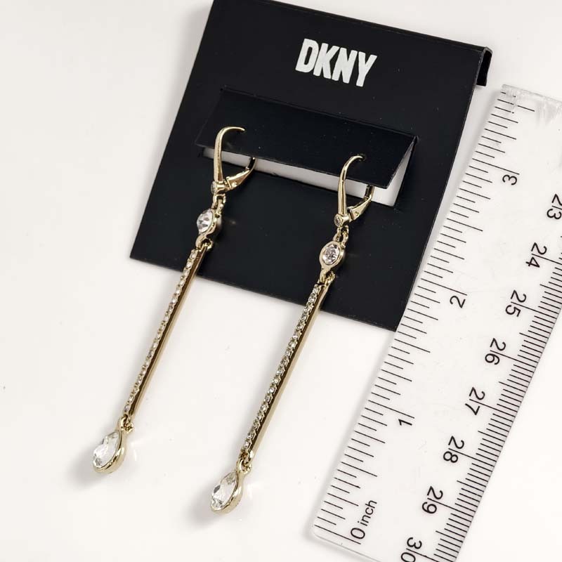 New DKNY Crystal Teardrop Drop Earrings Chic Women Party Vacation Jewelry Gift