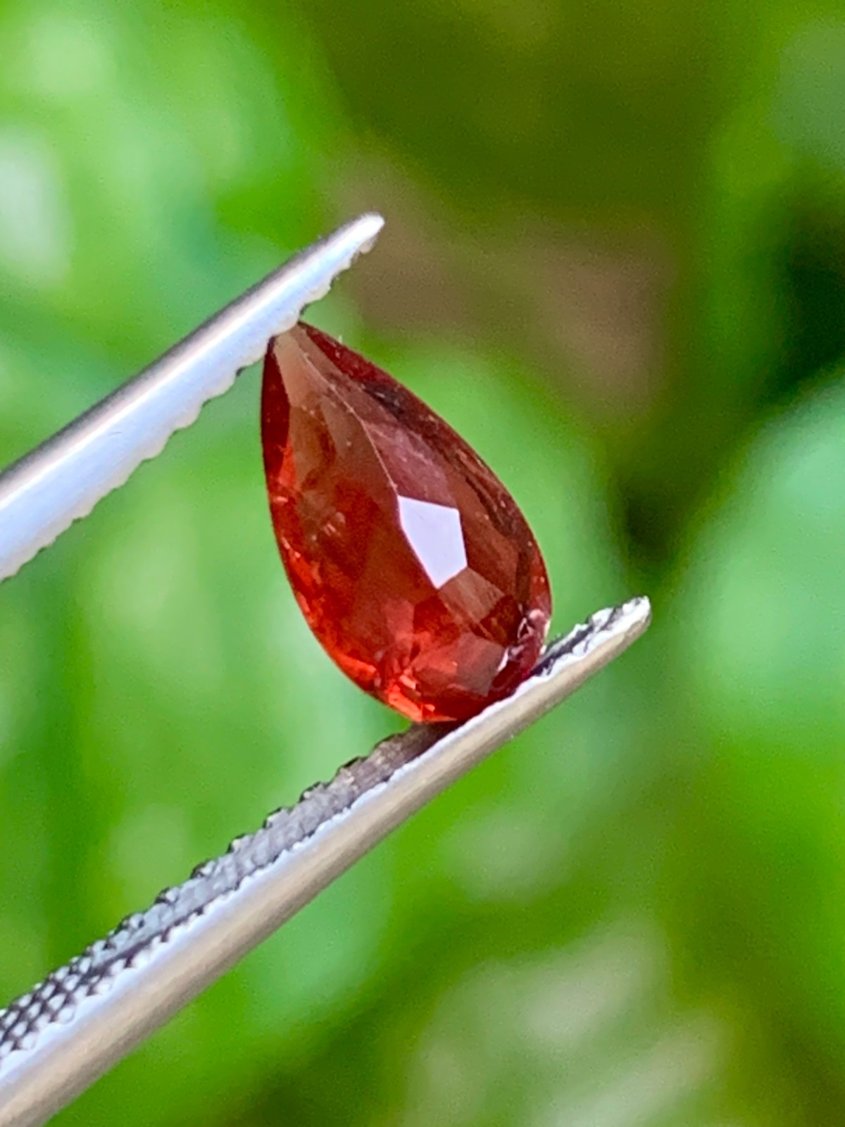 Rare Pigeon Blood Red Oregon Sunstone 0.75 Crt Pear Faceted Loose Feldspar Gem