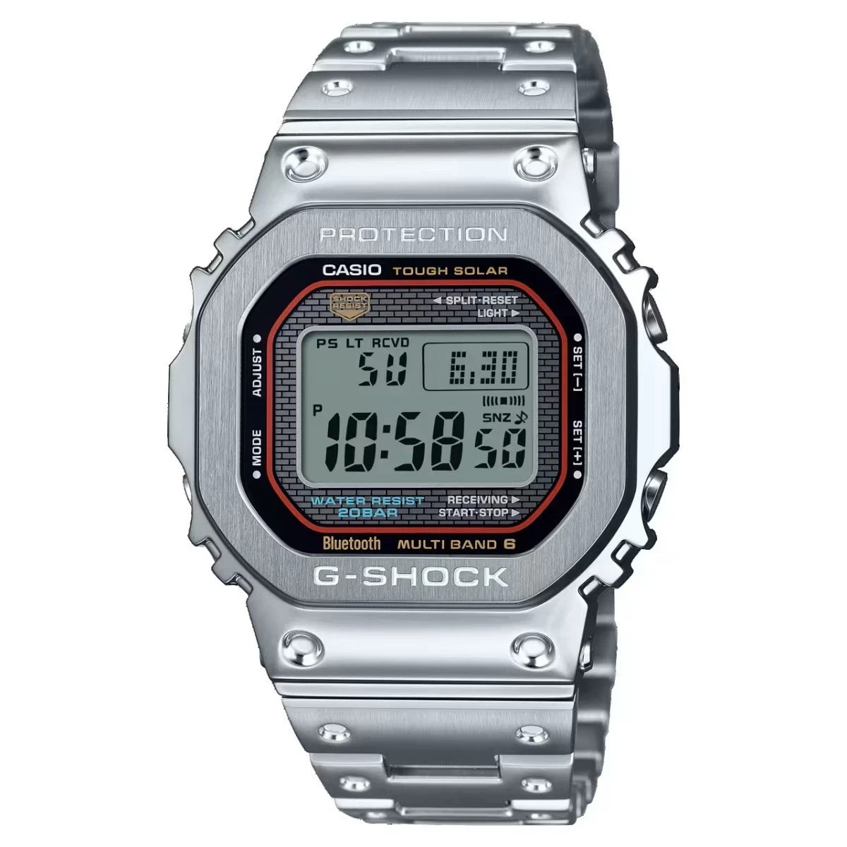 Casio G-Shock 5000 Series Silver Stainless Steel Watch GMWB5000D-1CC