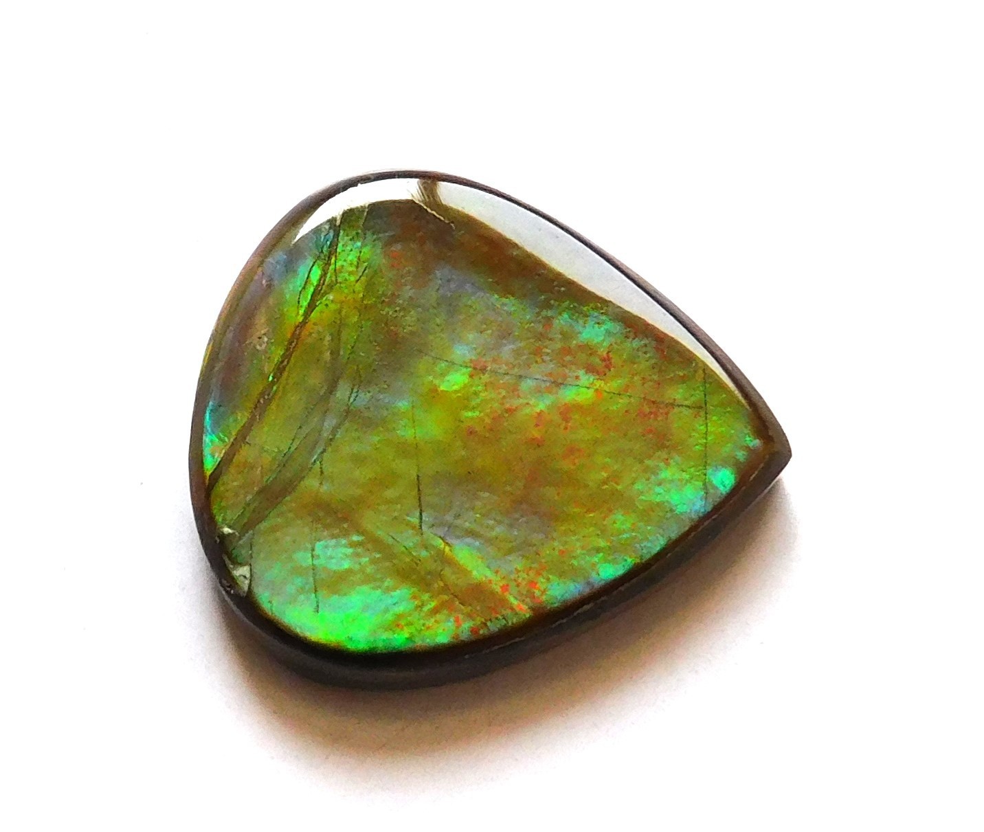 6.40 Ct Natural Canadian Ammolite Cabochon Loose Gemstone 15.6X13.8X3.2MM LR20