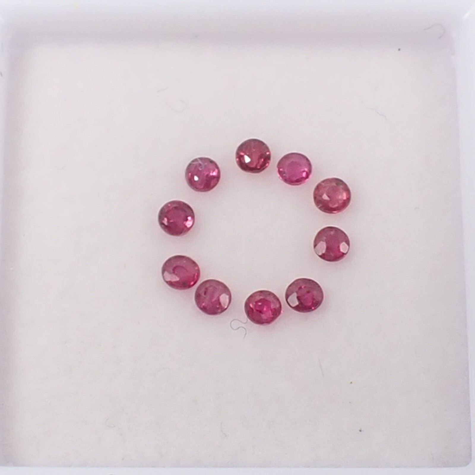 0.30ct Natural Round 1.75 mm Red-Pinkish Ruby Loose Gemstone, Qty 10 pieces