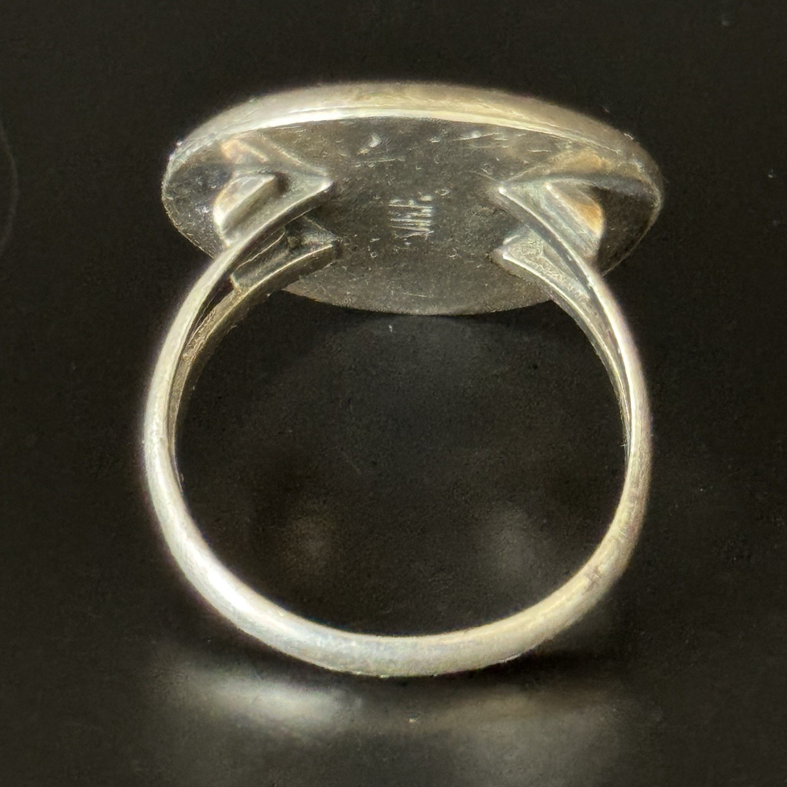 Vintage Navajo Sam P Stamped Sterling Silver 925 Turquoise Ring Size 10