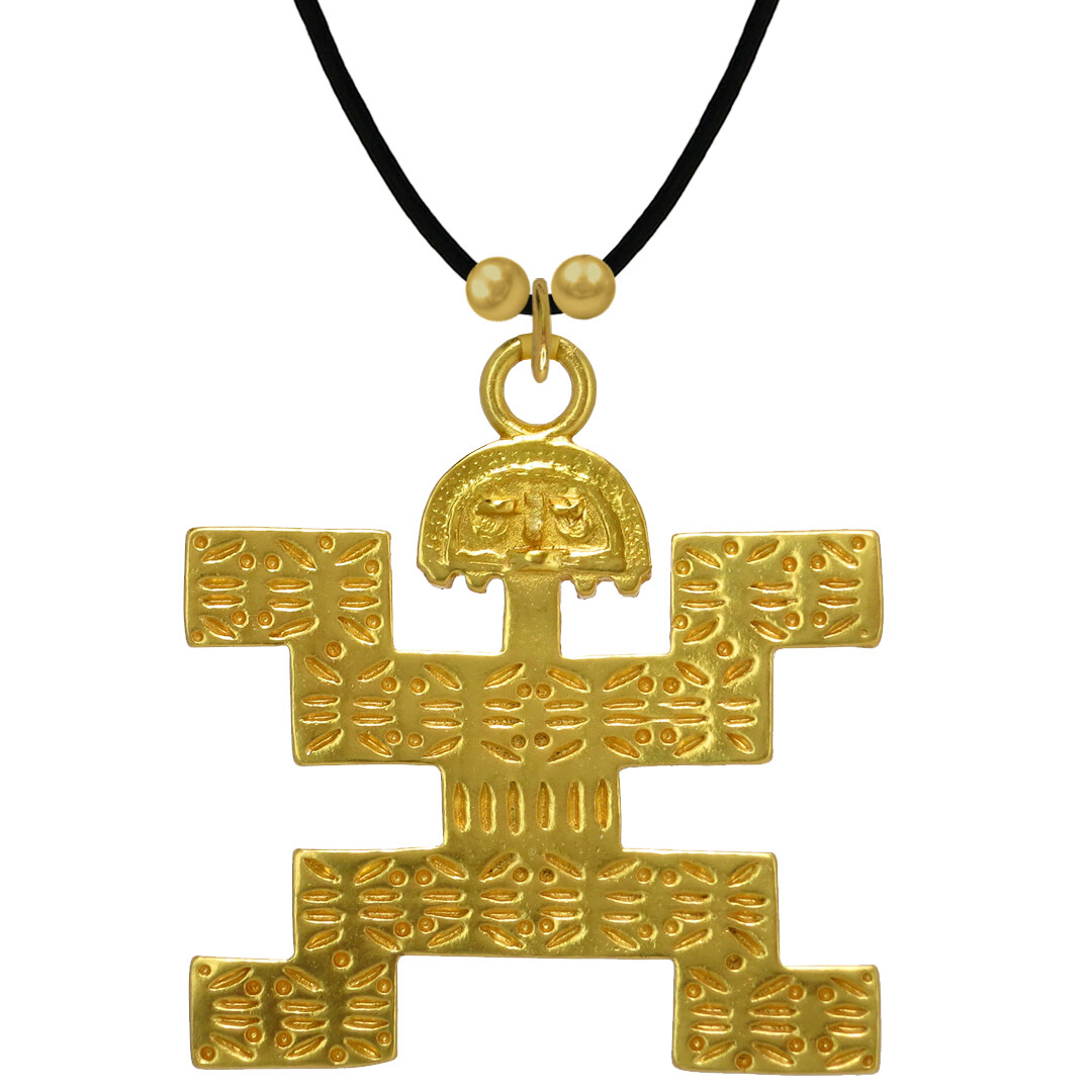 24k GP Pre-Columbian Tolima Breastplate Pendant (XL) Necklace | Across The Pu…